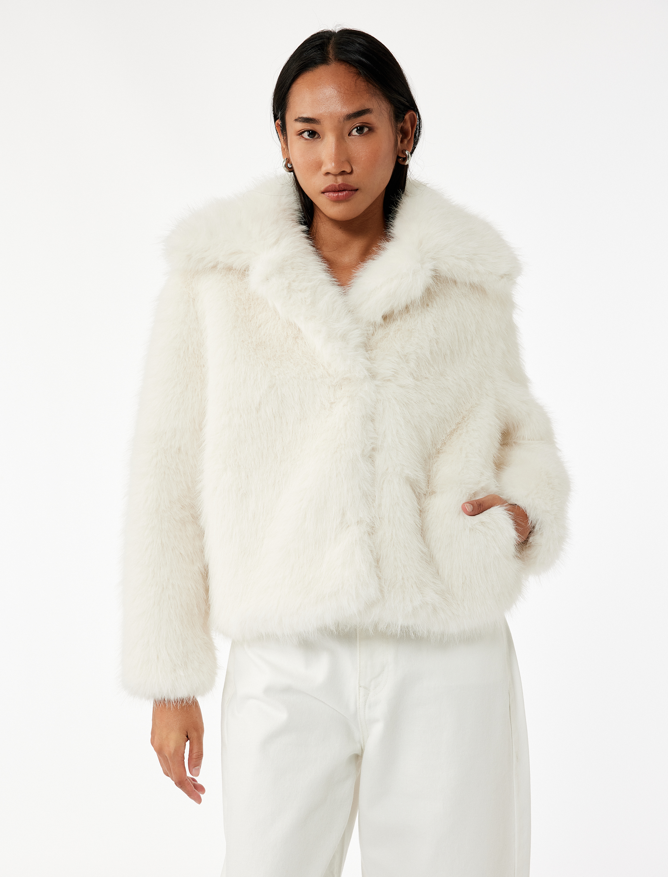   Suni Kürk Mont Uzun Kollu Crop