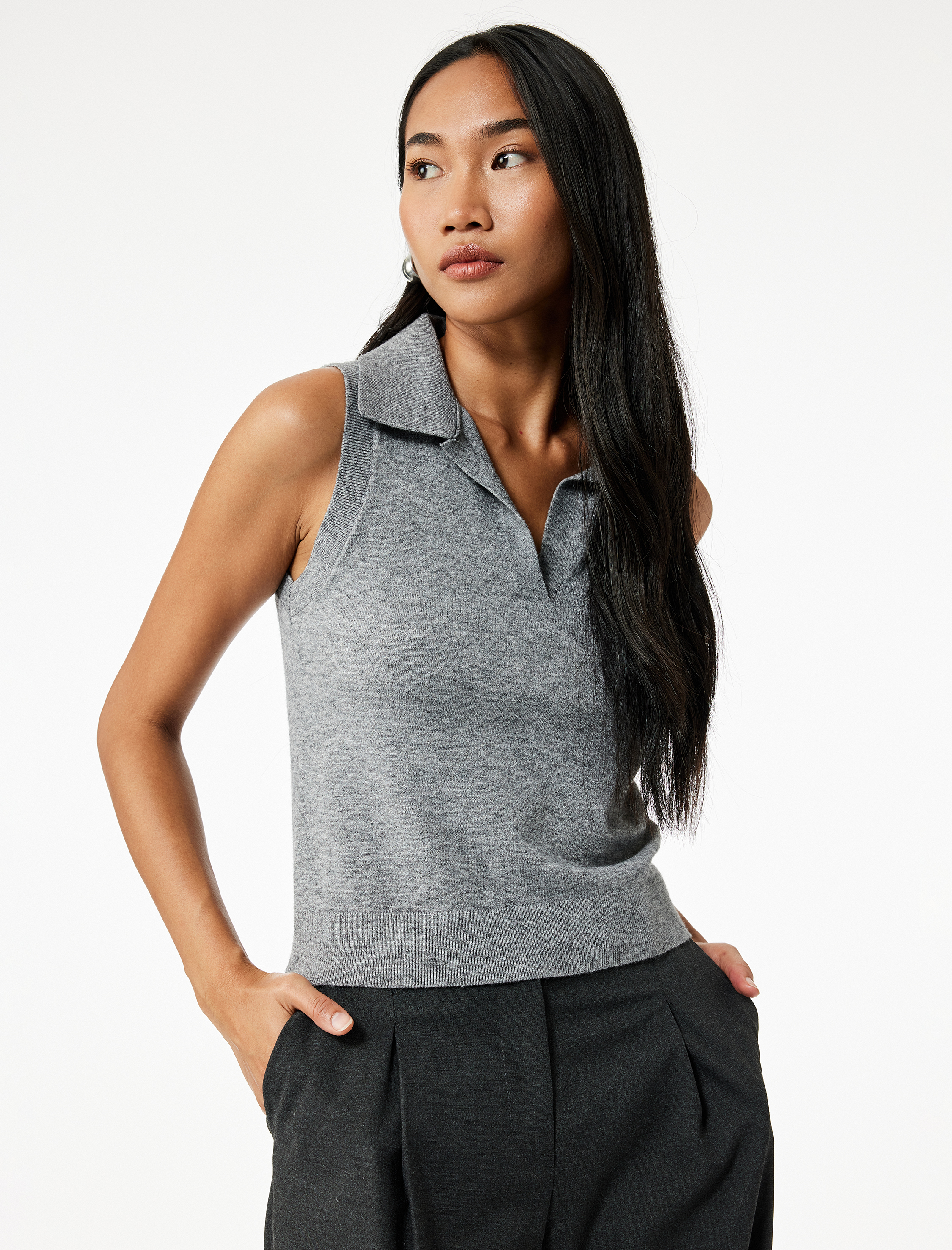   Kolsuz Polo Yaka Triko Süveter