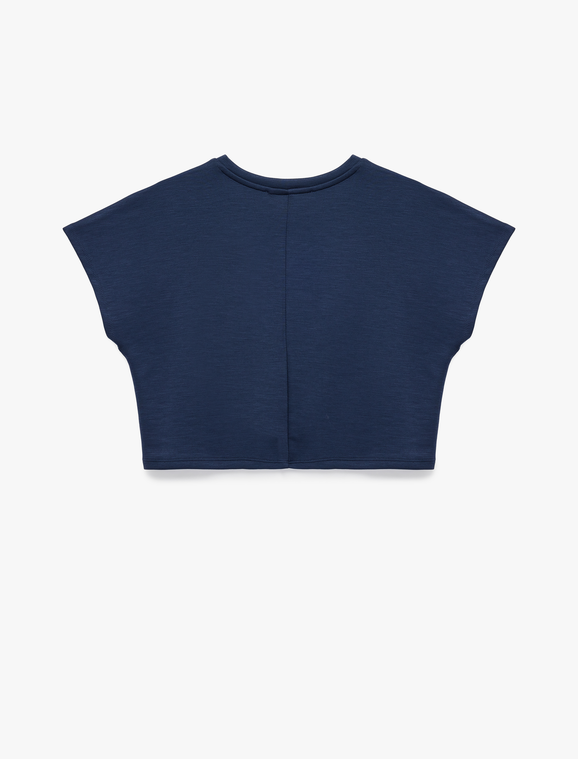   Slim Fit Bisiklet Yaka Kolsuz Basic Tişört