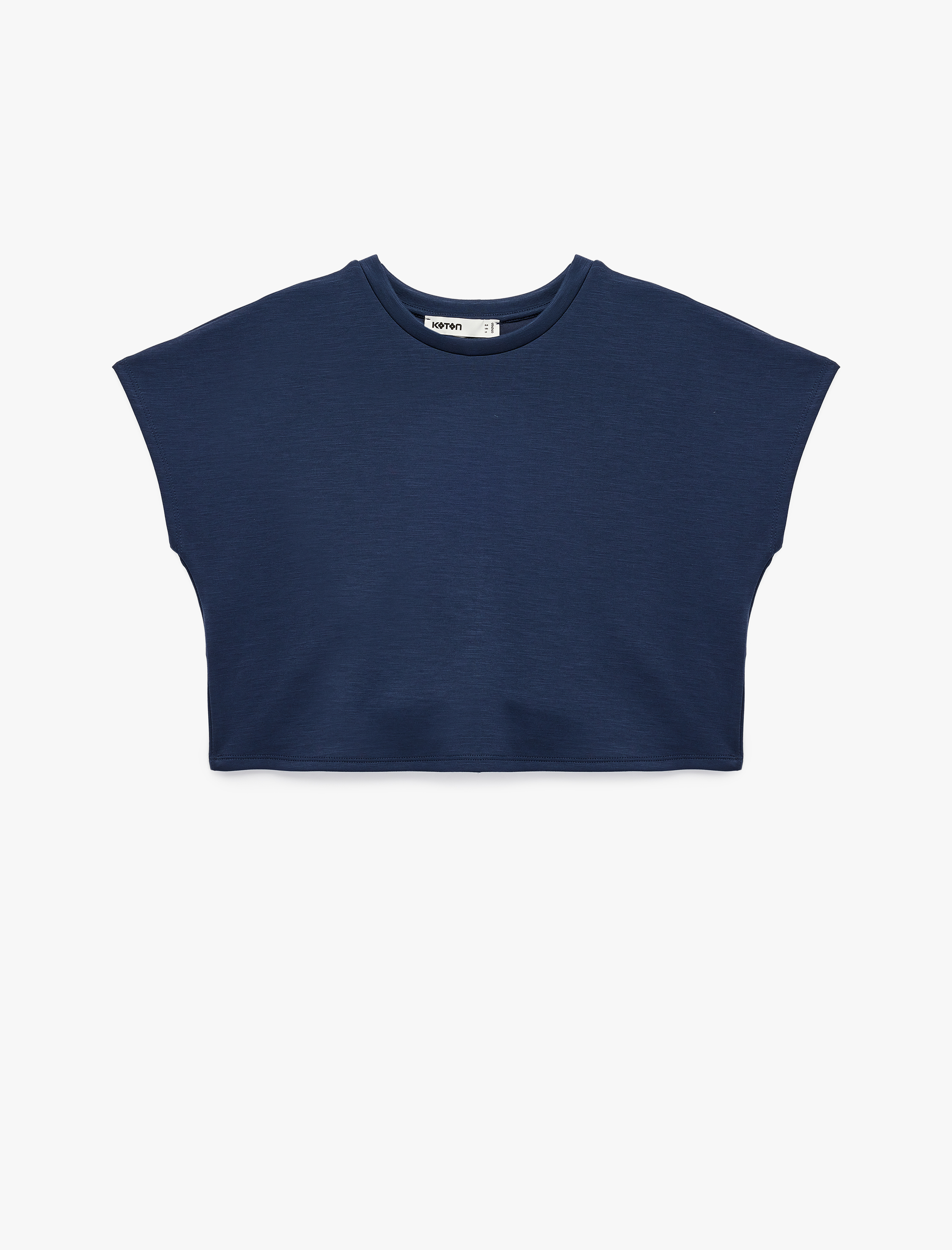   Slim Fit Bisiklet Yaka Kolsuz Basic Tişört