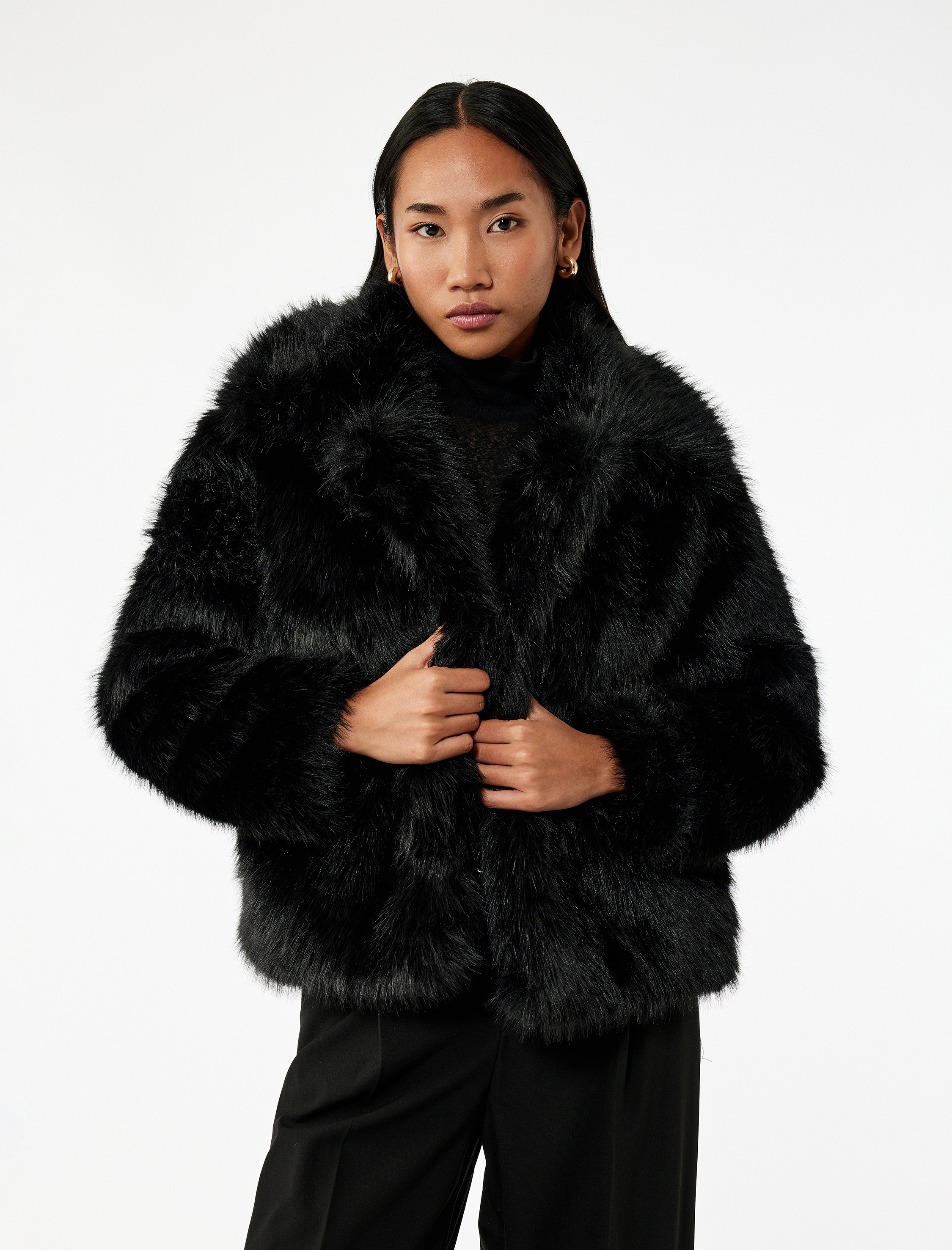   Suni Kürk Mont Uzun Kollu Crop