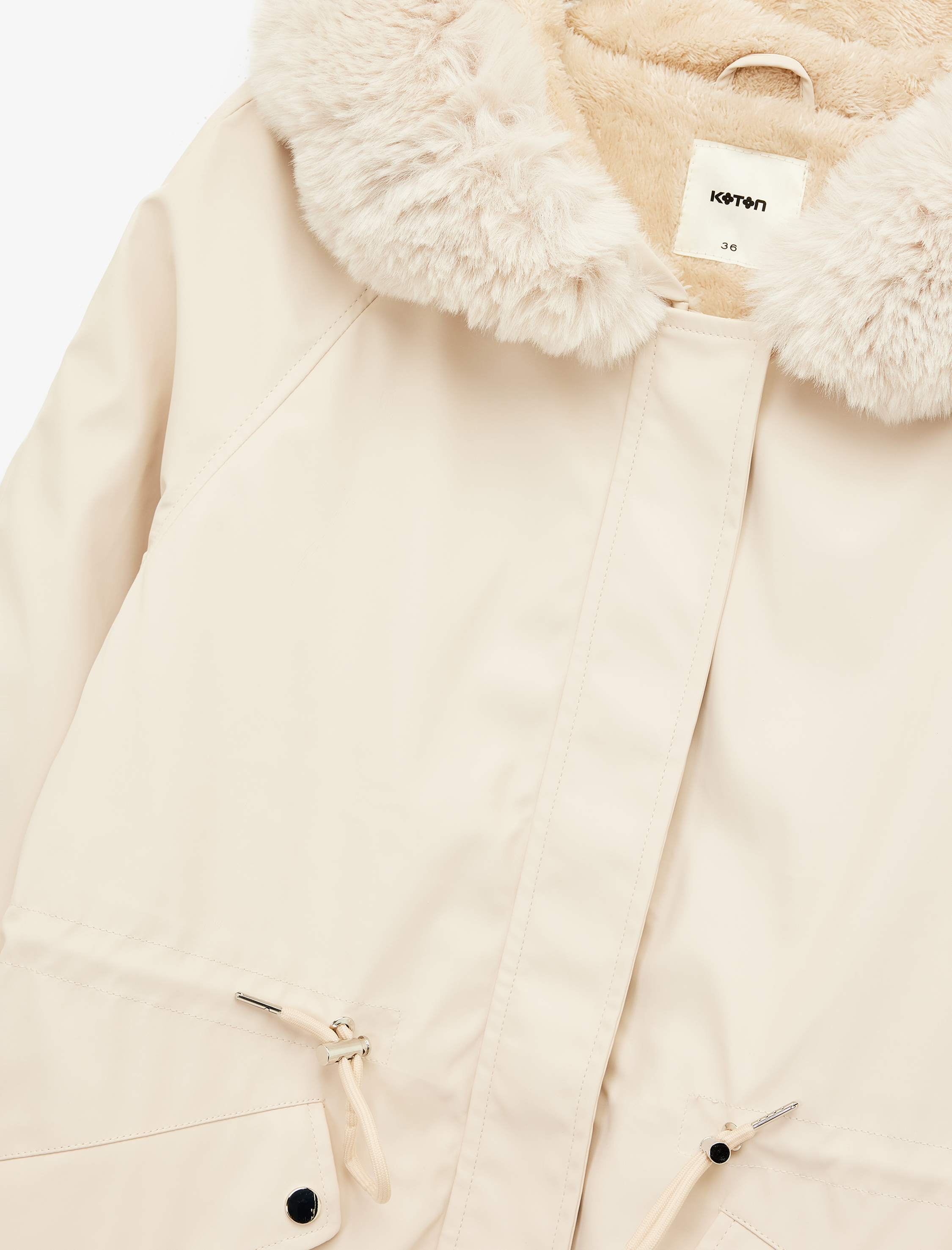   Polar Astarlı Cepli Çıkarılabilir Suni Kürk Aksesuar Detaylı Kapüşonlu Anorak Mont