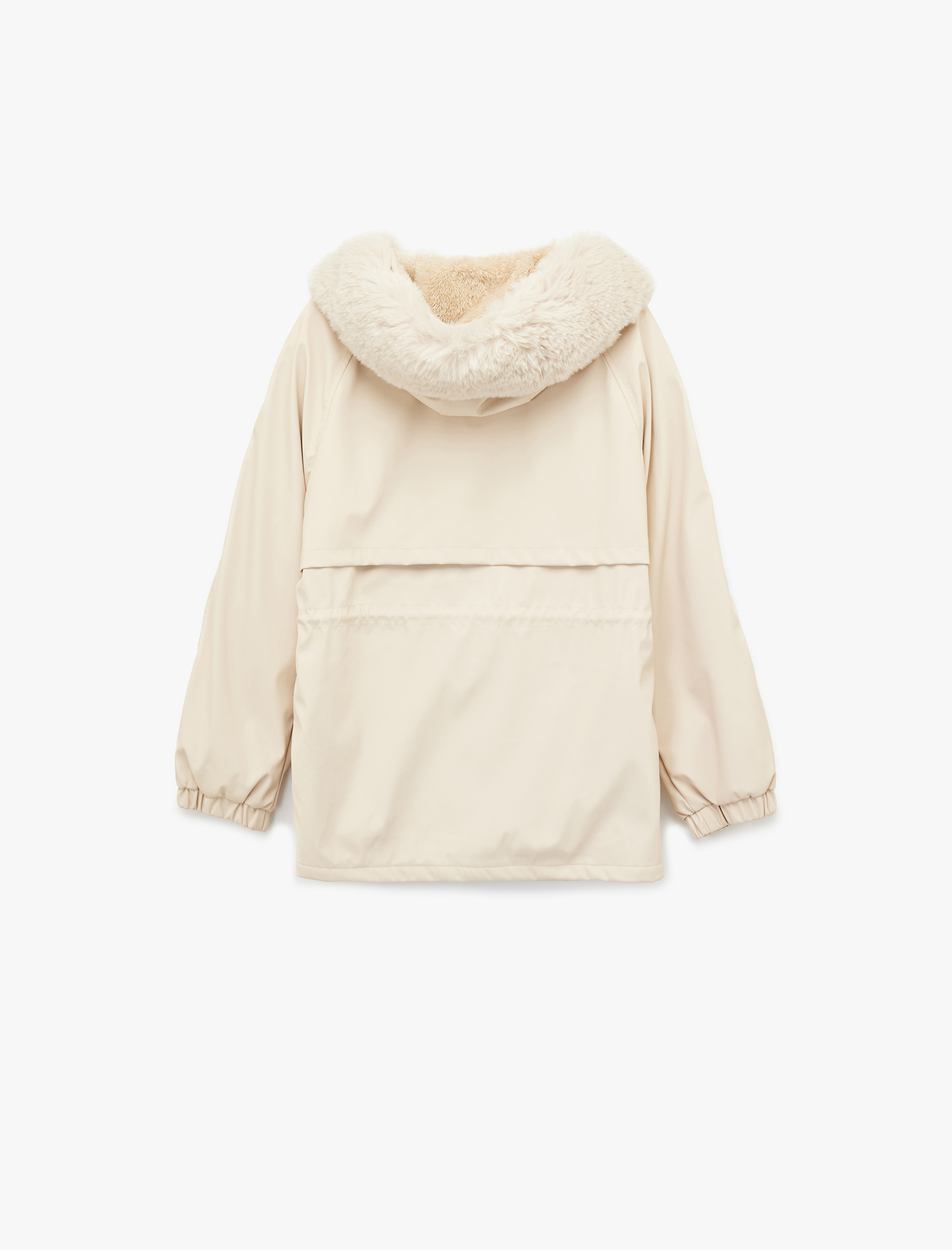   Polar Astarlı Cepli Çıkarılabilir Suni Kürk Aksesuar Detaylı Kapüşonlu Anorak Mont