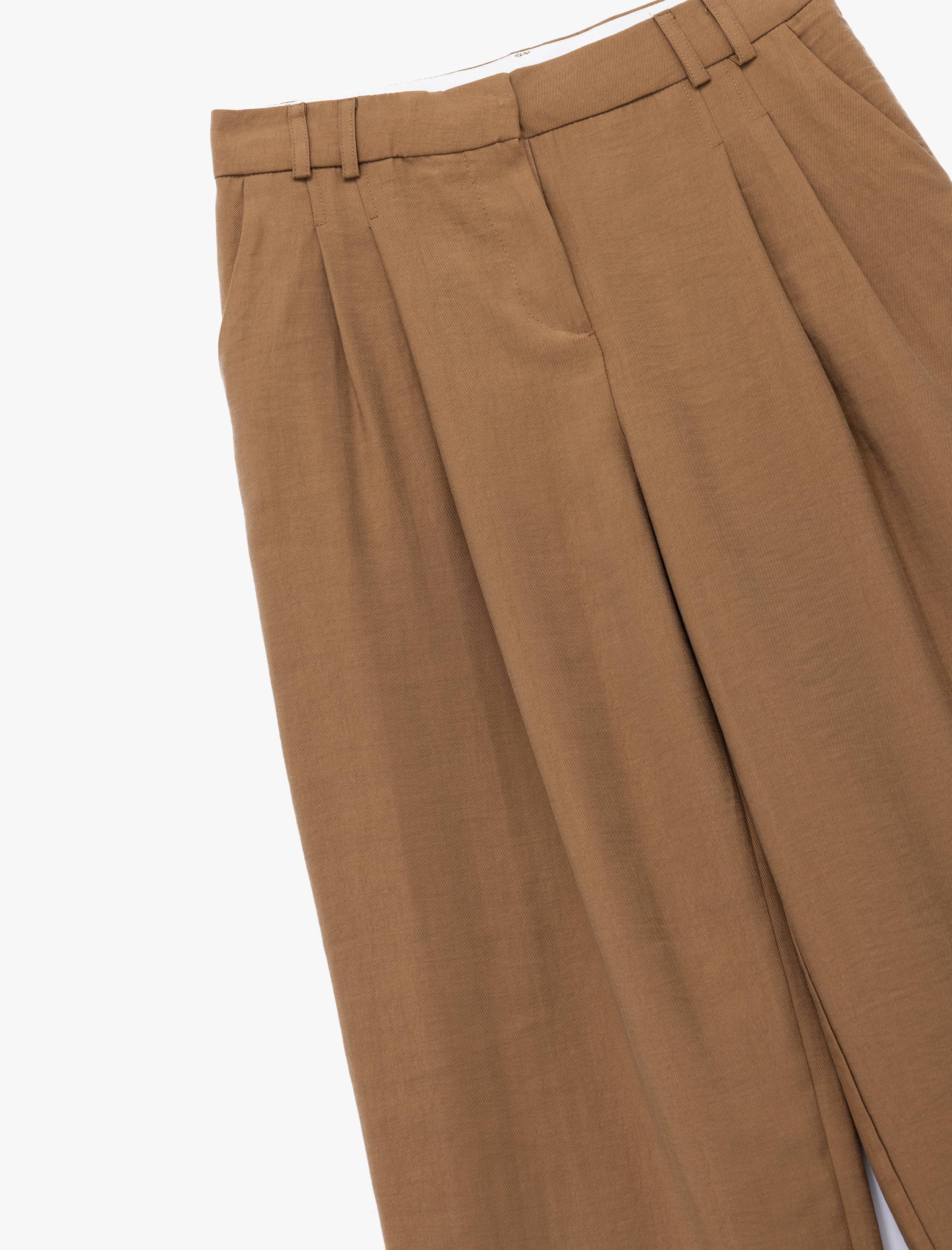   Modal Kumaş Cepli Pileli Geniş Paça Palazzo Pantolon