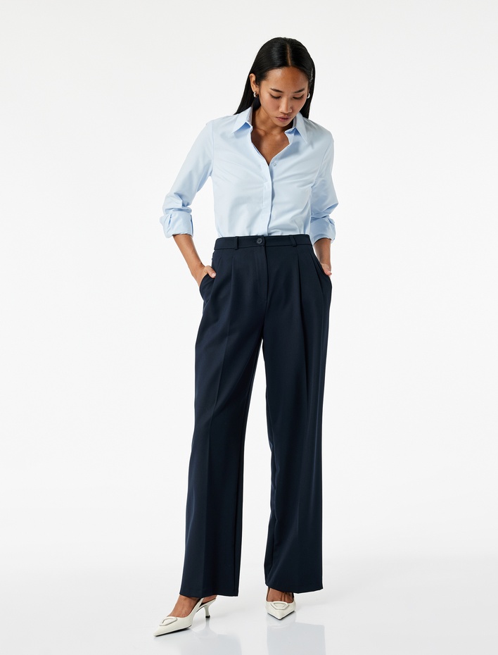  Regular Fit Klasik Yaka Uzun Kollu Poplin Gömlek
