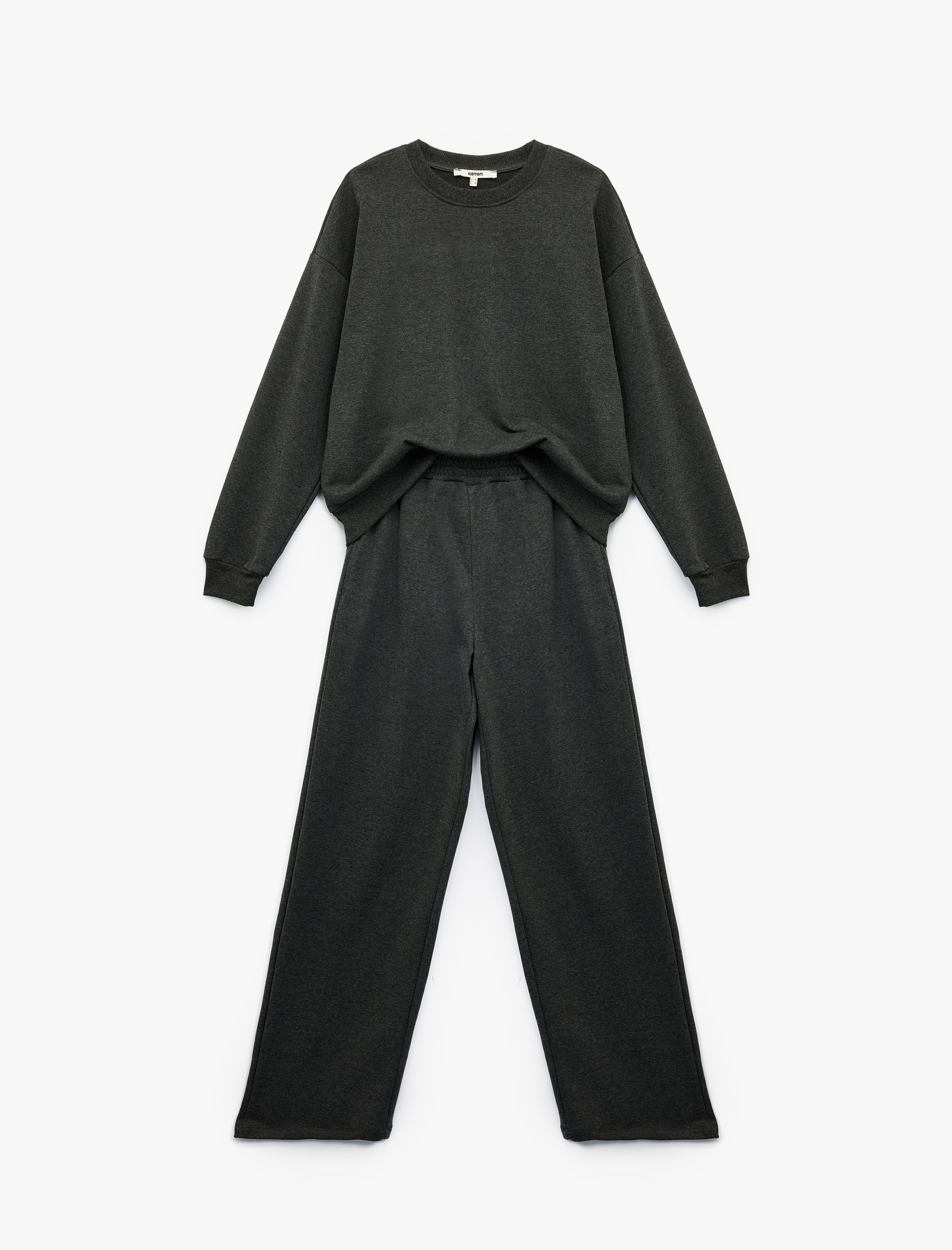   Rahat Kalıp Üç İplik Uzun Kollu Sweatshirt Eşofman Takımı