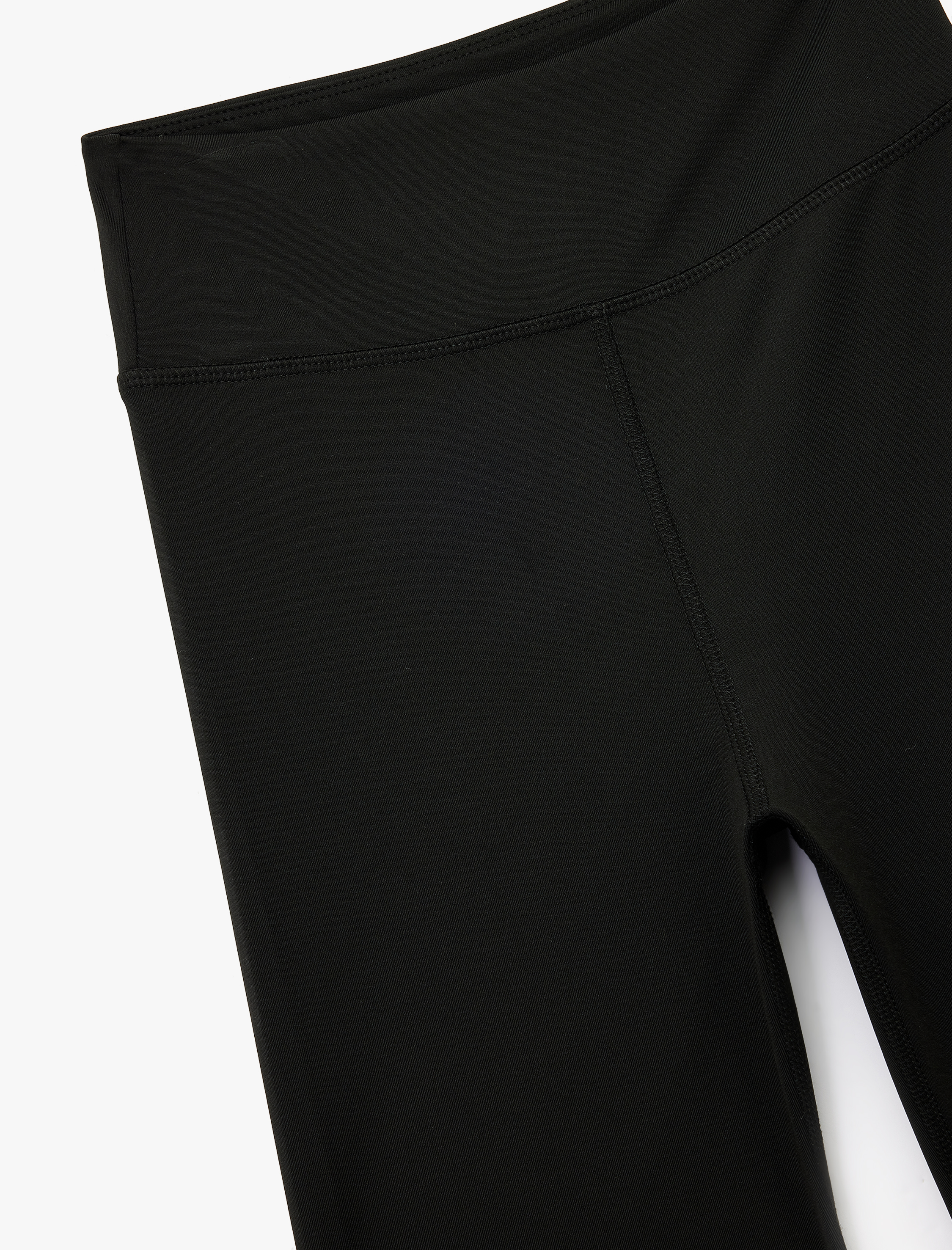   Yüksek Bel Slim Fit Biker Spor Tayt