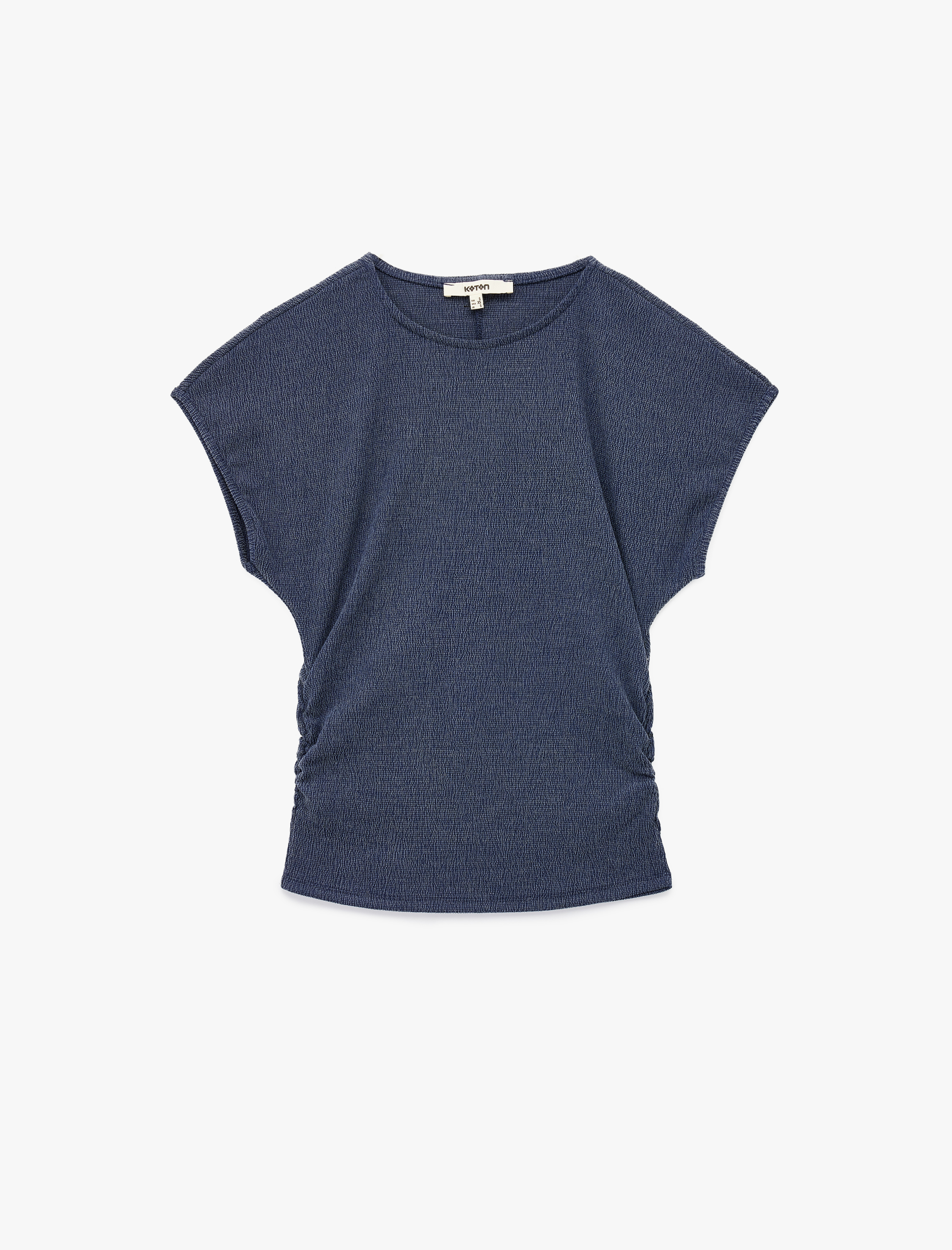   Bürümcük Kumaş Slim Fit Kısa Kollu Bisiklet Yaka Tişört