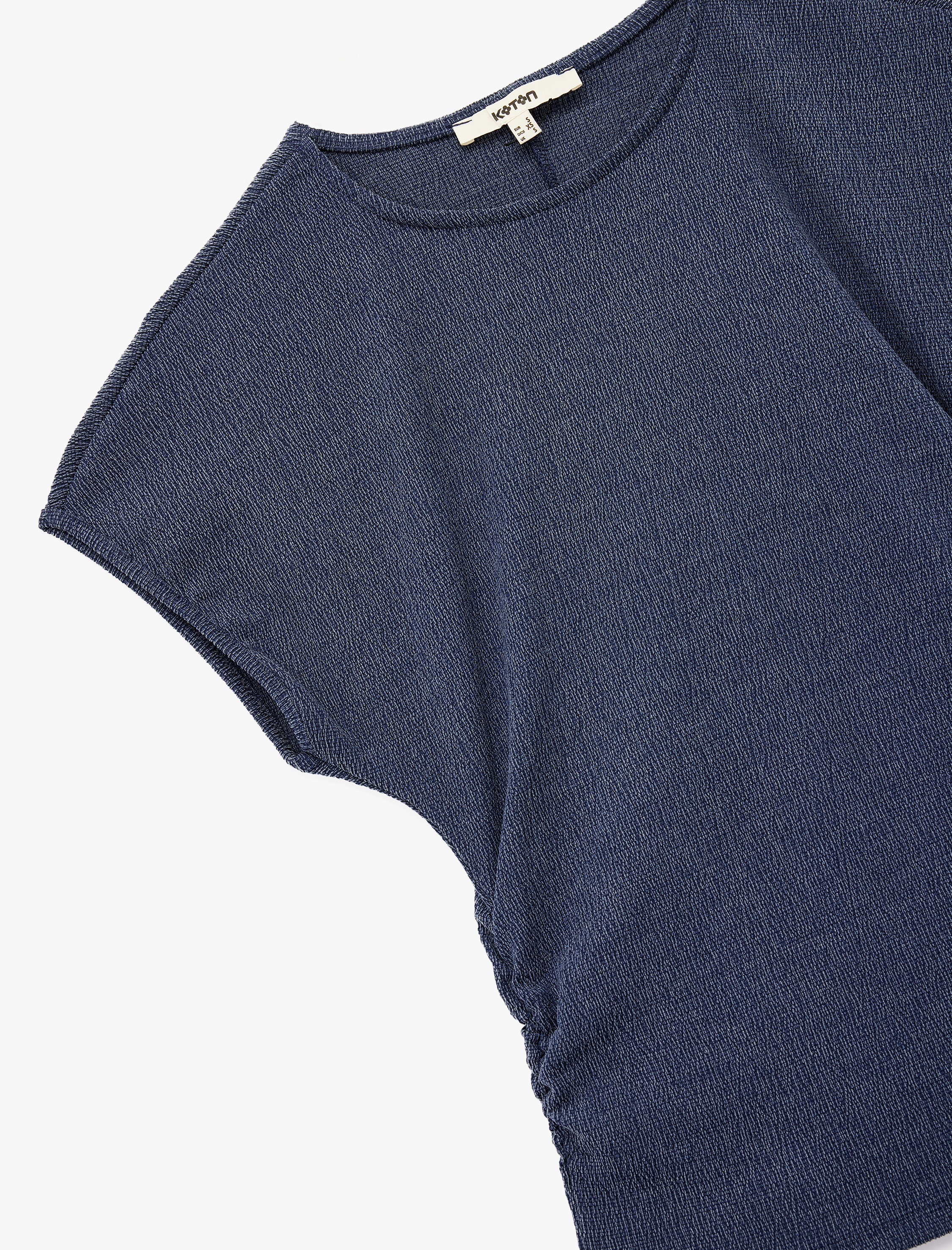   Bürümcük Kumaş Slim Fit Kısa Kollu Bisiklet Yaka Tişört