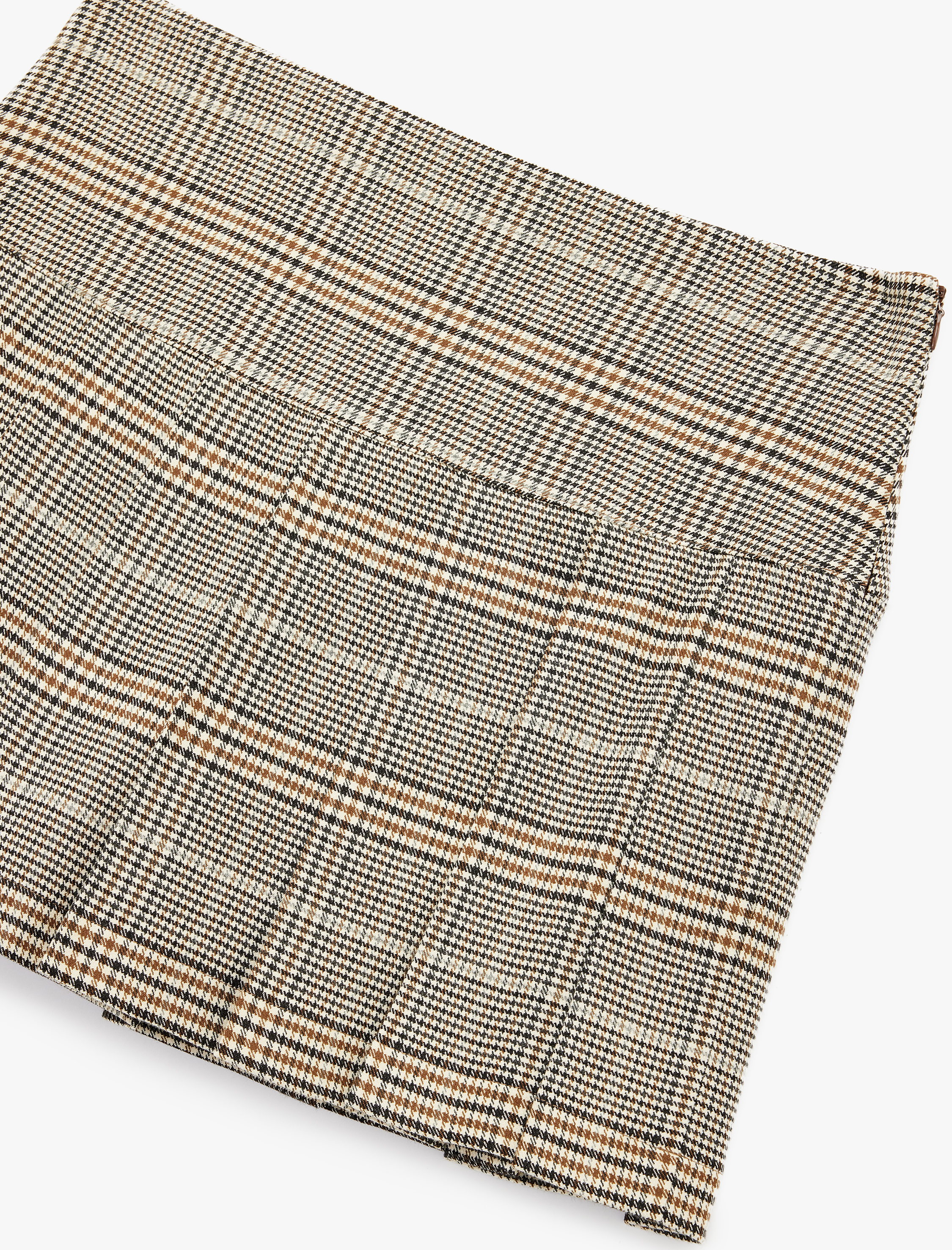   Kalın Piliseli Ekose Mini Etek