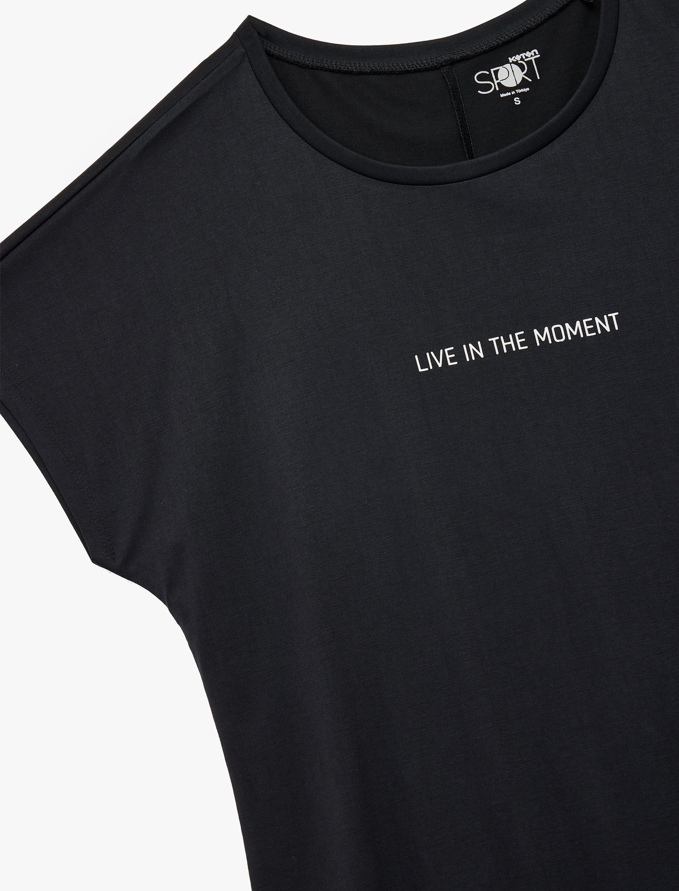   Rahat Kalıp Kısa Kollu Bisiklet Yaka Modal Baskılı Spor Tişört