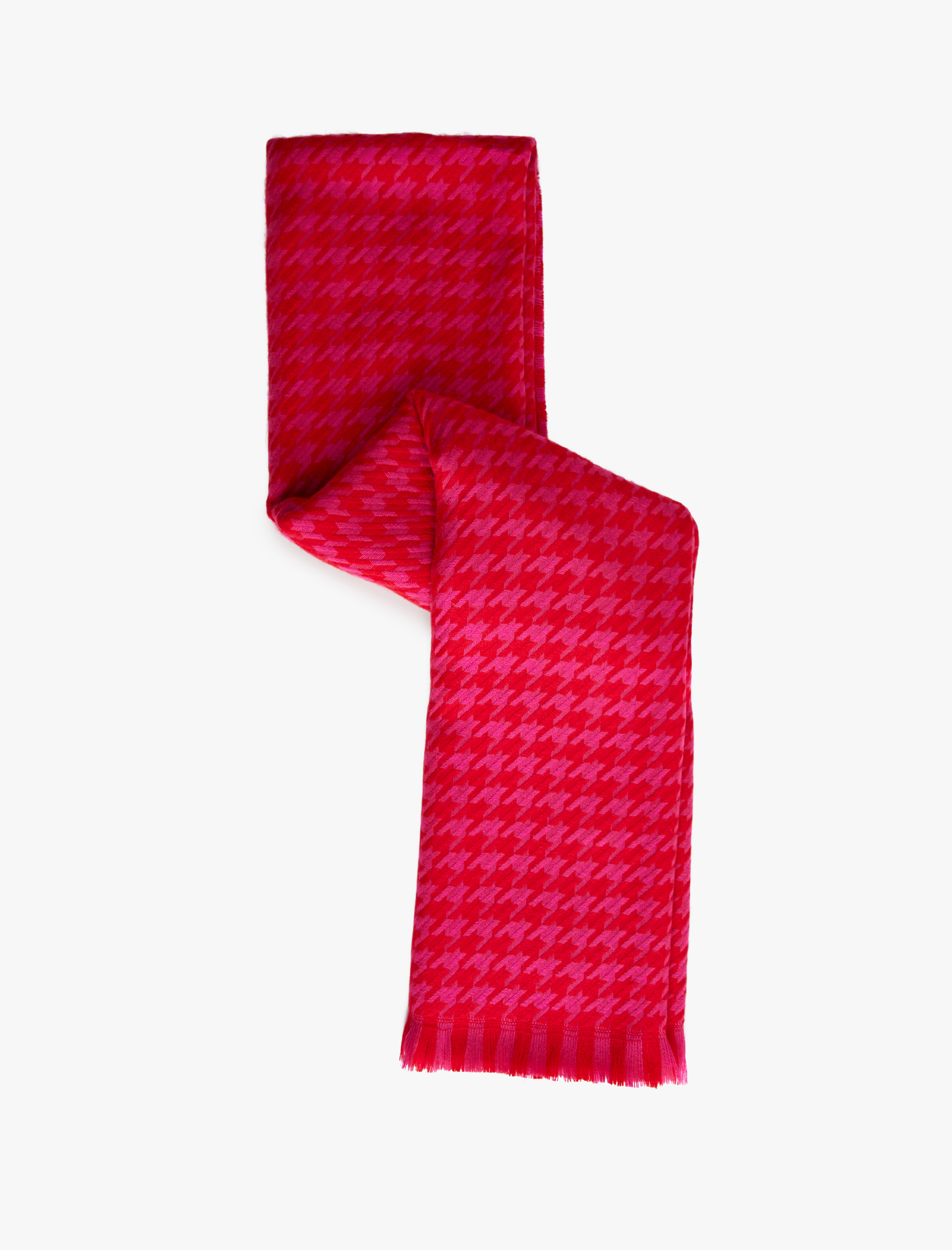  Kadın Kazayağı Desenli Uzun Püsküllü Atkı