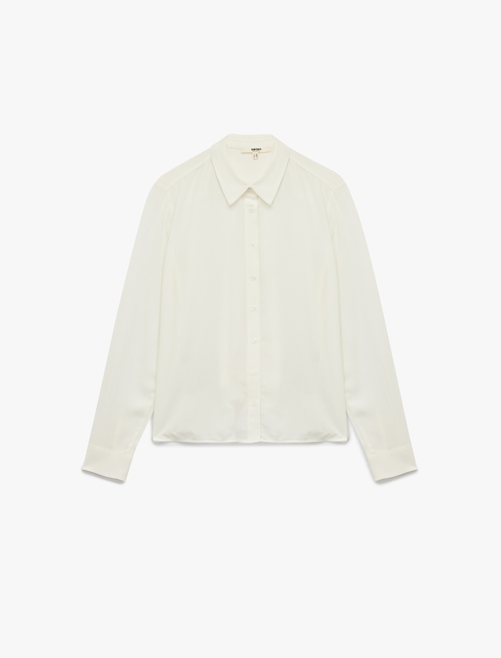  Regular Fit Uzun Kollu Klasik Yaka Viskon Gömlek