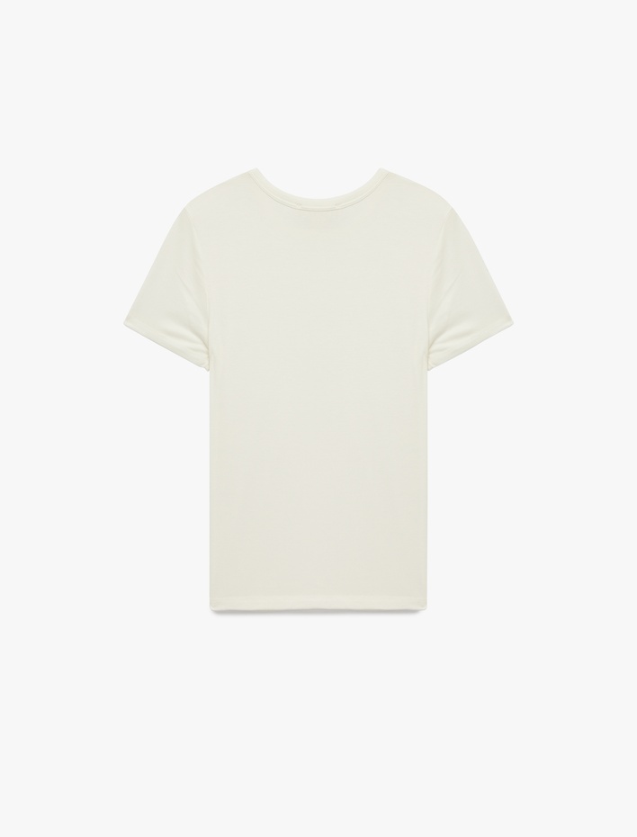  Viskon Kumaş Slim Fit Kısa Kollu Bisiklet Yaka Basic Tişört