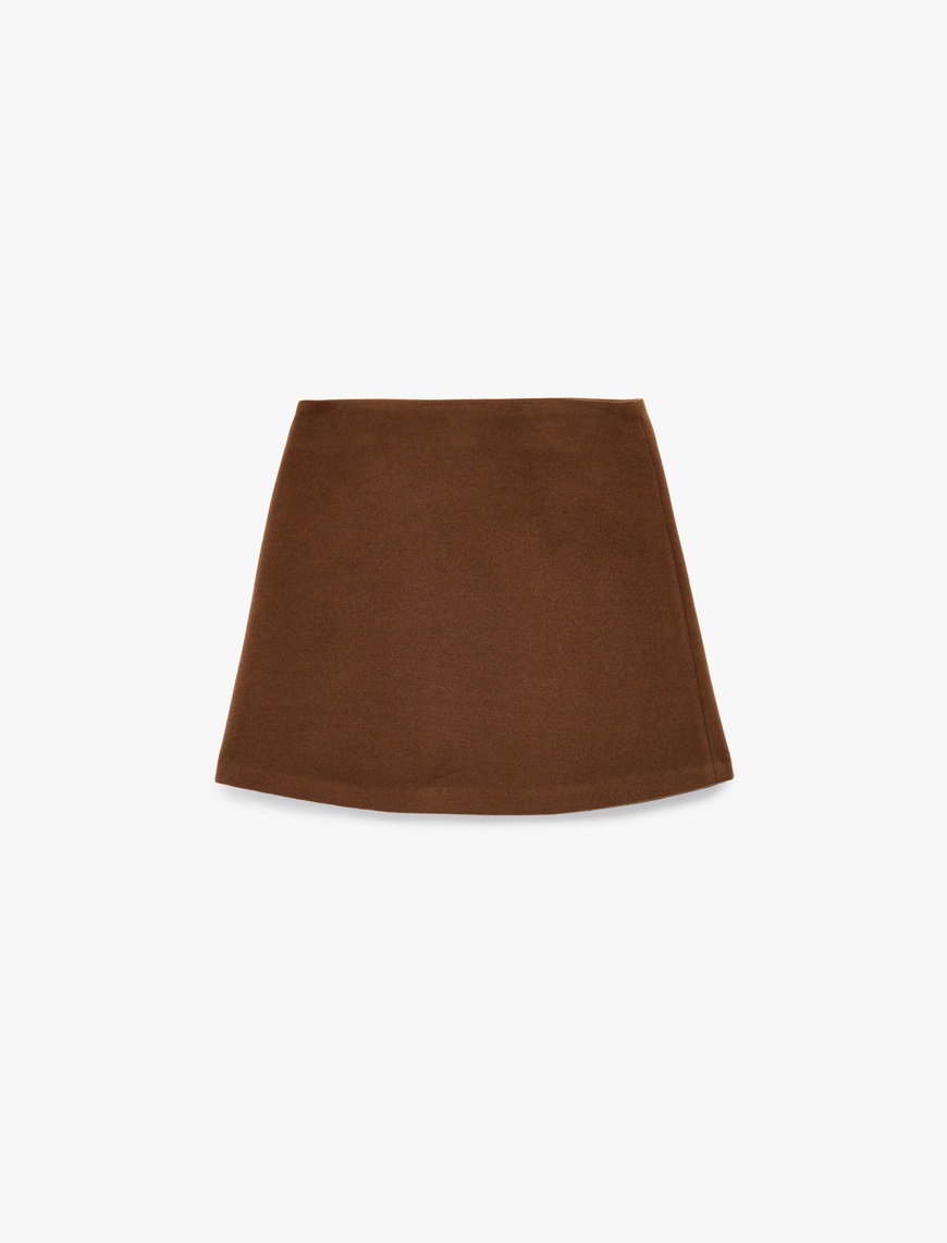   A Kesim Slim Fit Mini Kaşe Etek