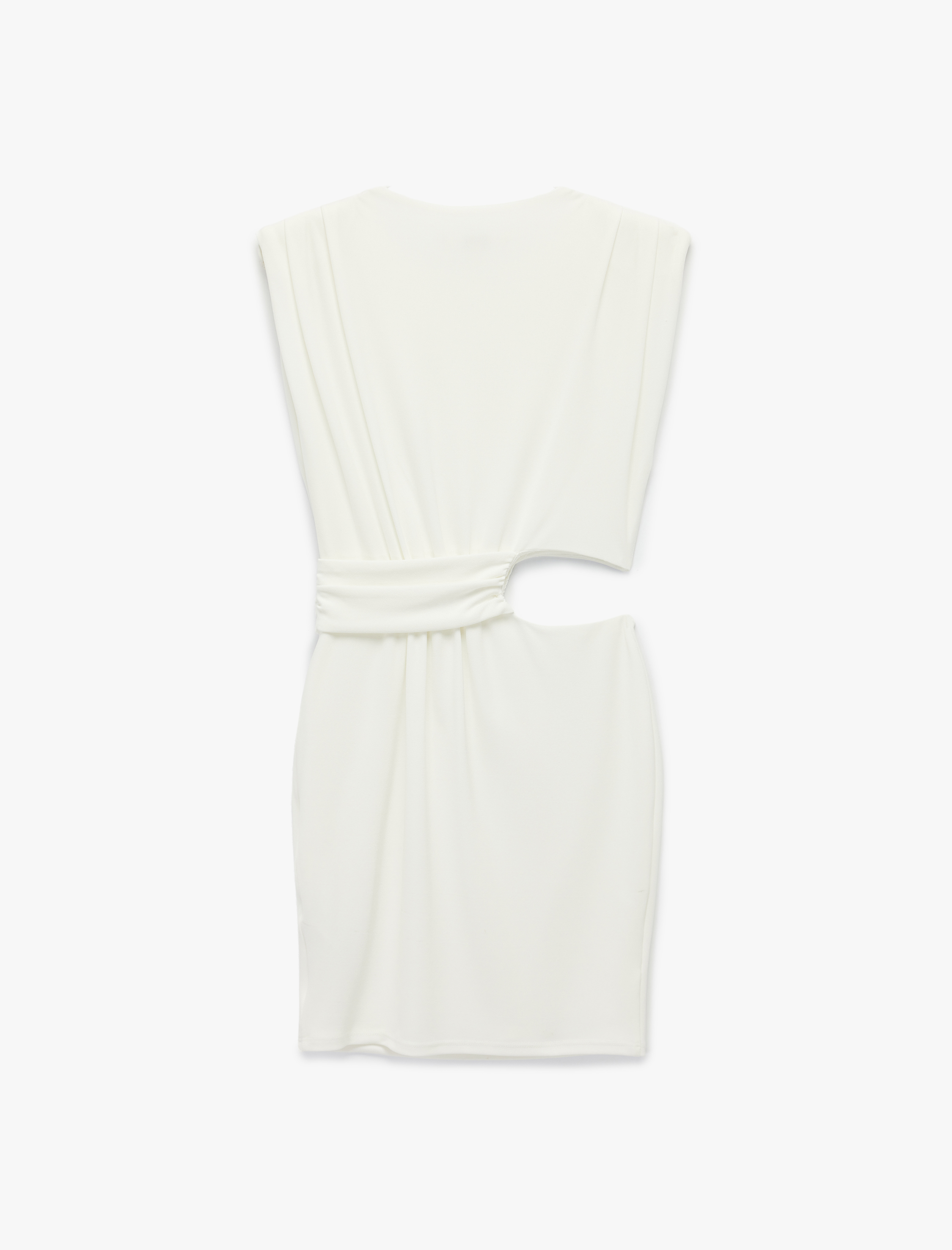   Kolsuz Bisiklet Yaka Dar Kesim Pencere Detaylı Bodycon Mini Elbise