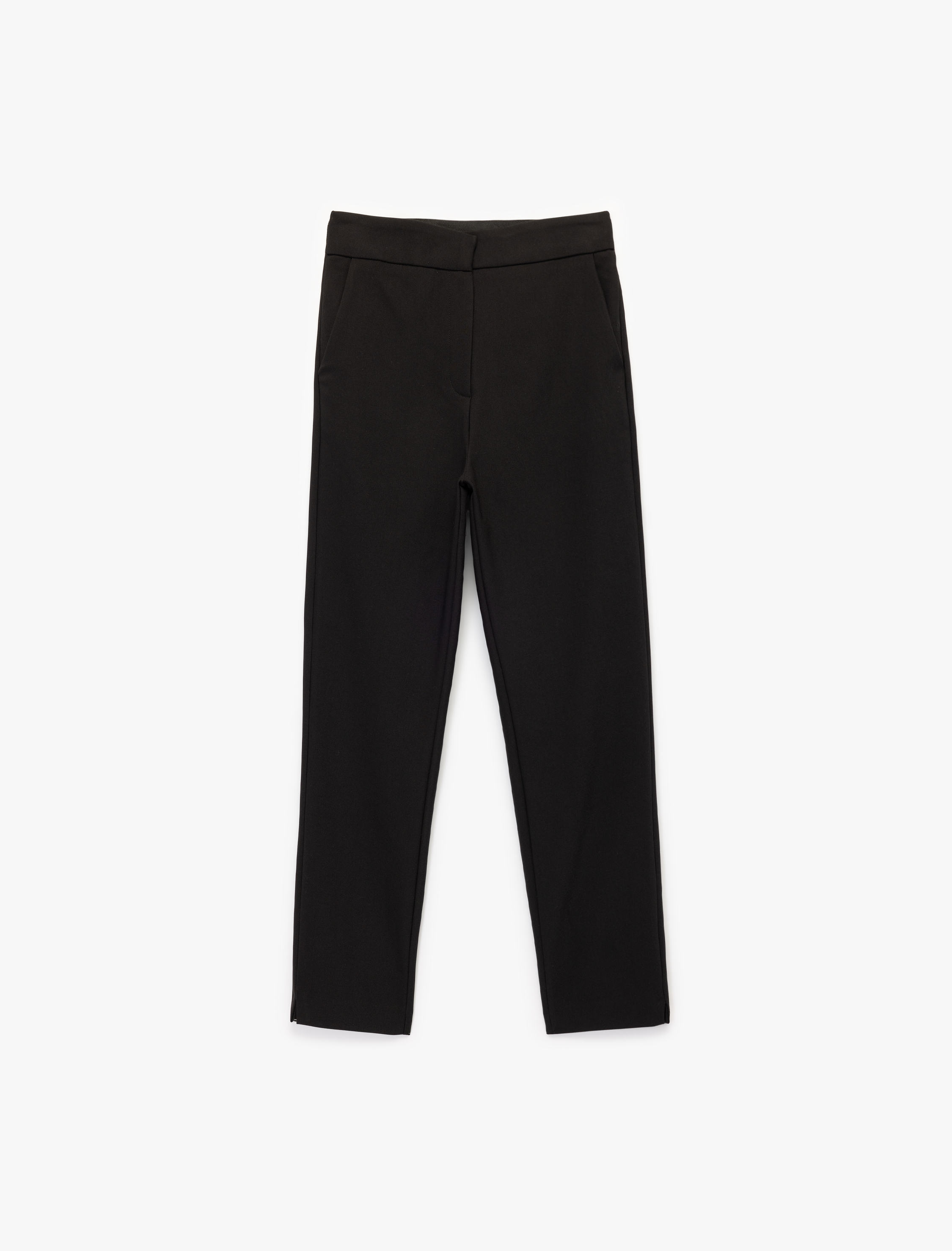 Slim Fit Cepli Yüksek Bel Cigarette Kumaş Pantolon