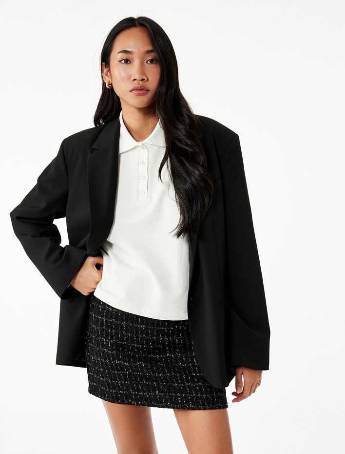  Parıltılı A Kesim Mini Tüvit Etek