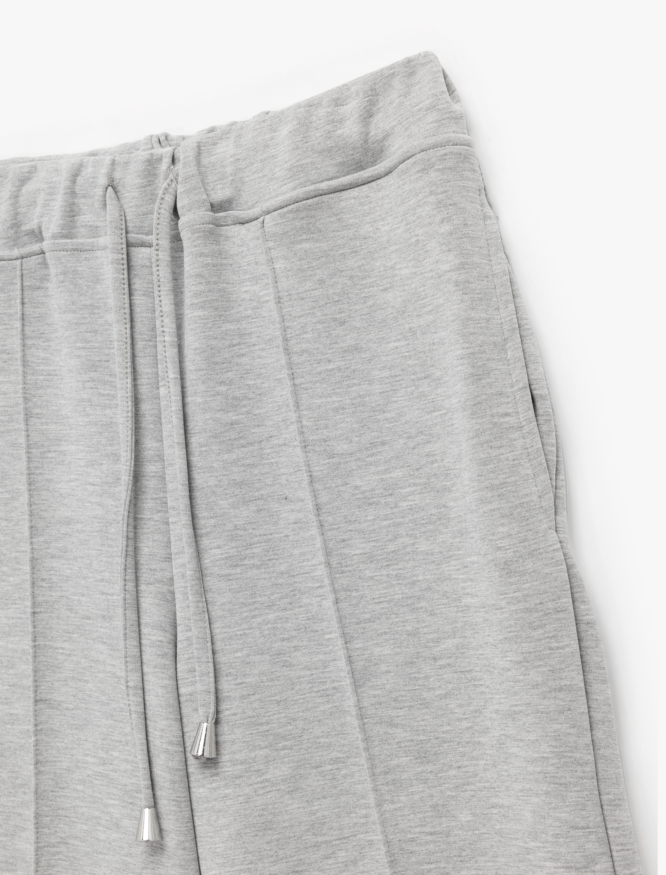   Modal Karışımlı Cepli Beli Bağlamalı Nervürlü Uzun Eşofman Altı