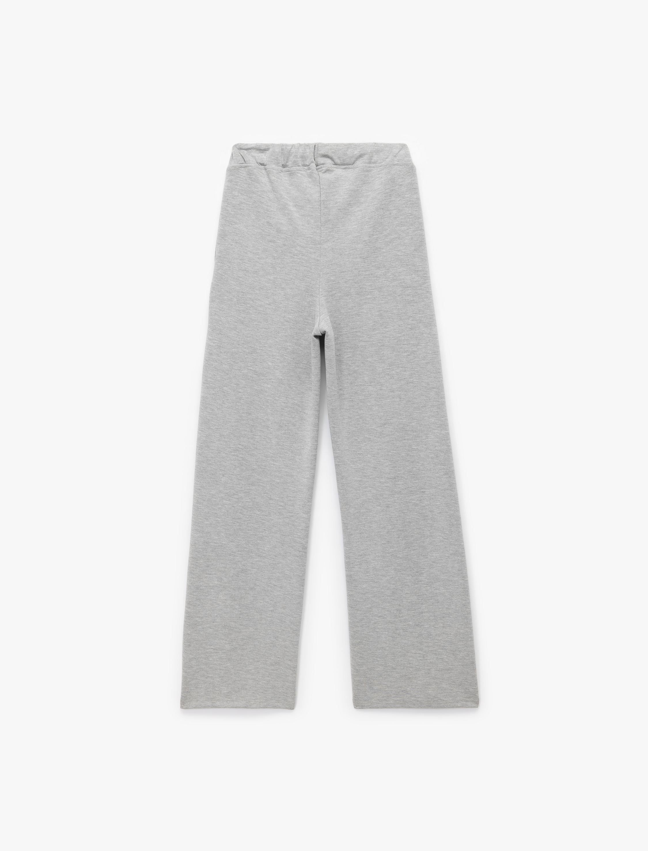   Modal Karışımlı Cepli Beli Bağlamalı Nervürlü Uzun Eşofman Altı