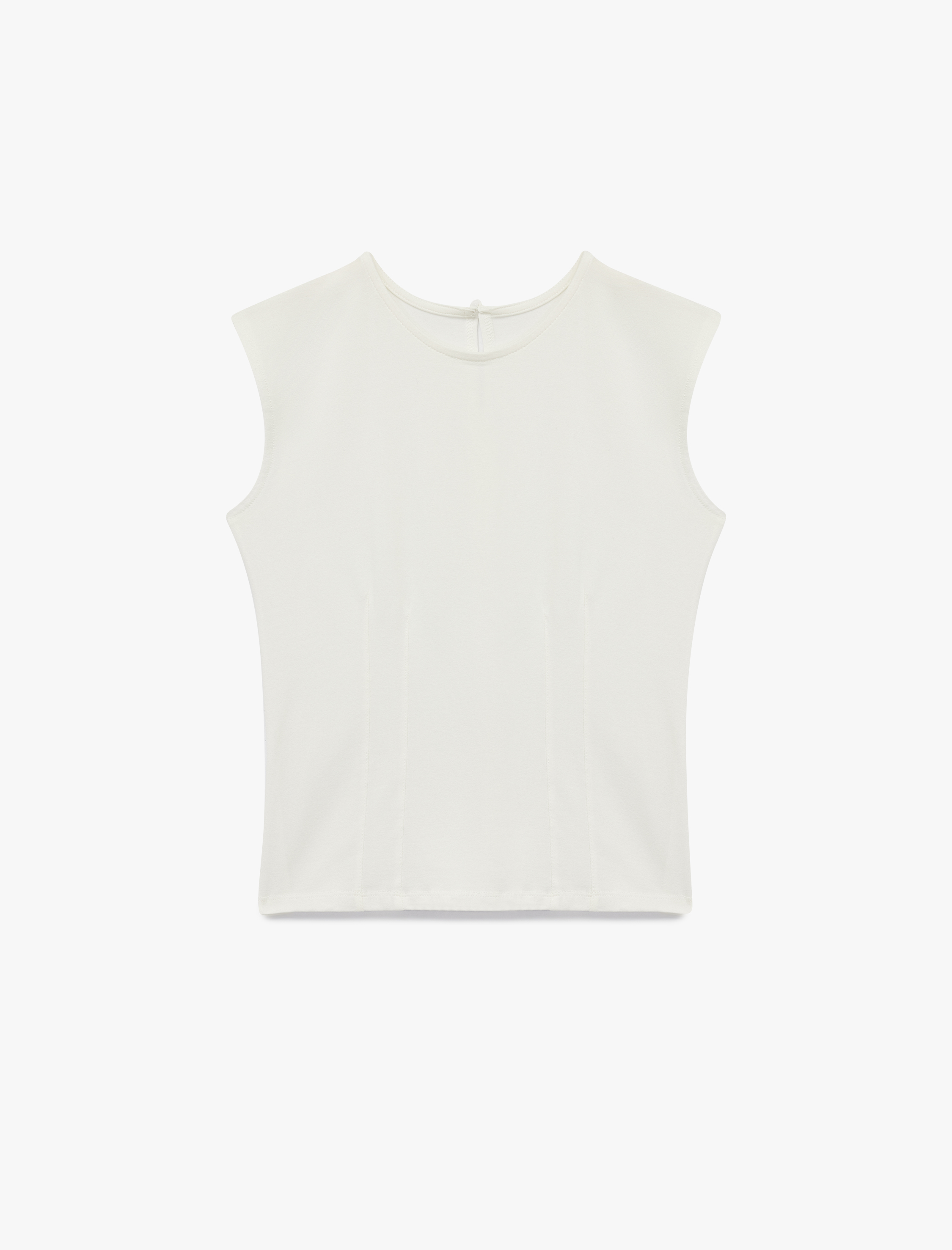   Bisiklet Yaka Slim Fit Pamuklu Kolsuz Bluz