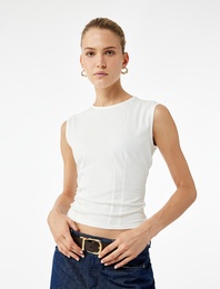 Bisiklet Yaka Slim Fit Pamuklu Kolsuz Bluz