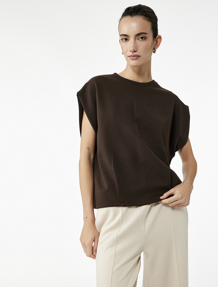  Regular Fit Bisiklet Yaka Kolsuz Kazak