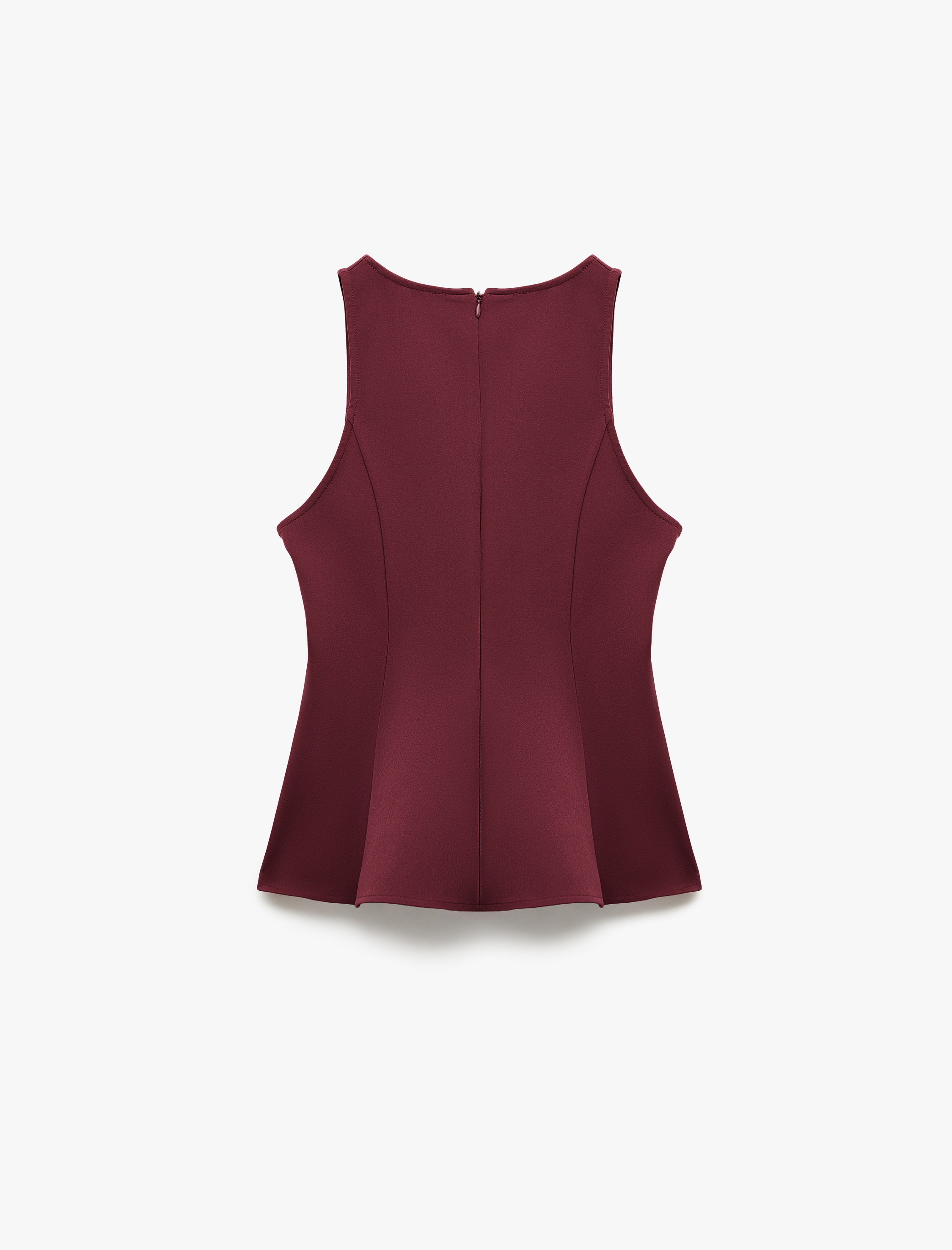   Slim Fit Kolsuz Bisiklet Yaka Peplum Bluz