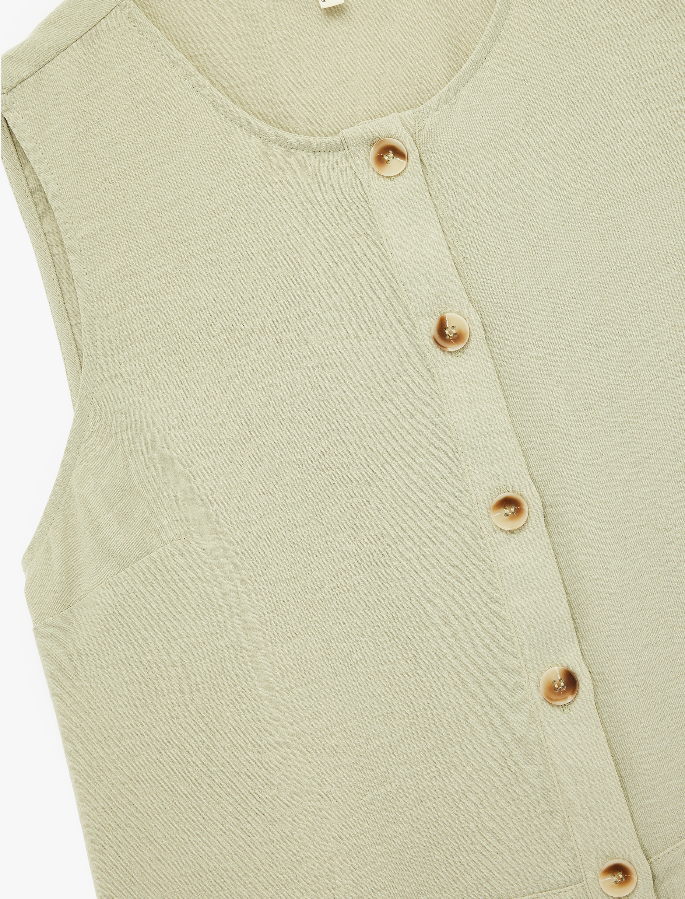   Kolsuz Düğmeli Bisiklet Yaka Yelek