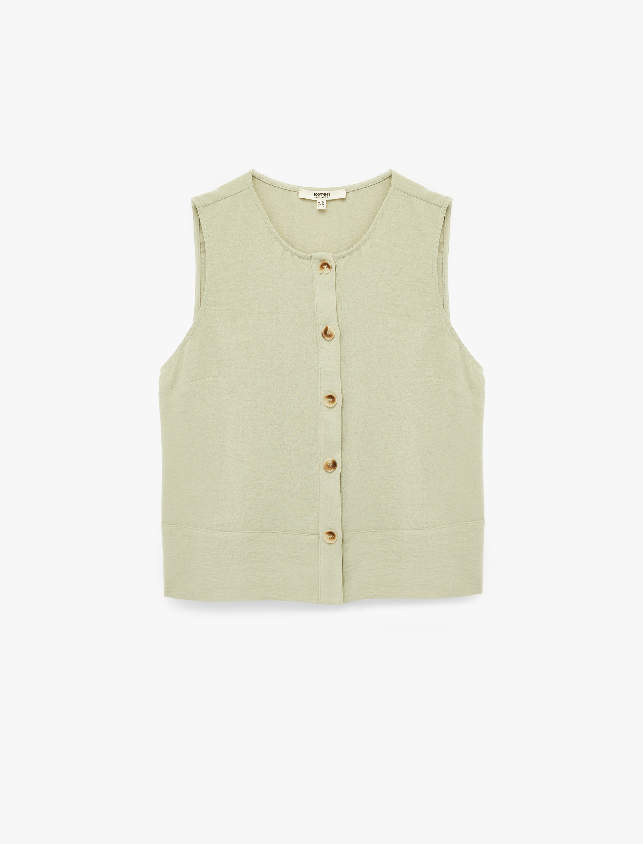   Kolsuz Düğmeli Bisiklet Yaka Yelek