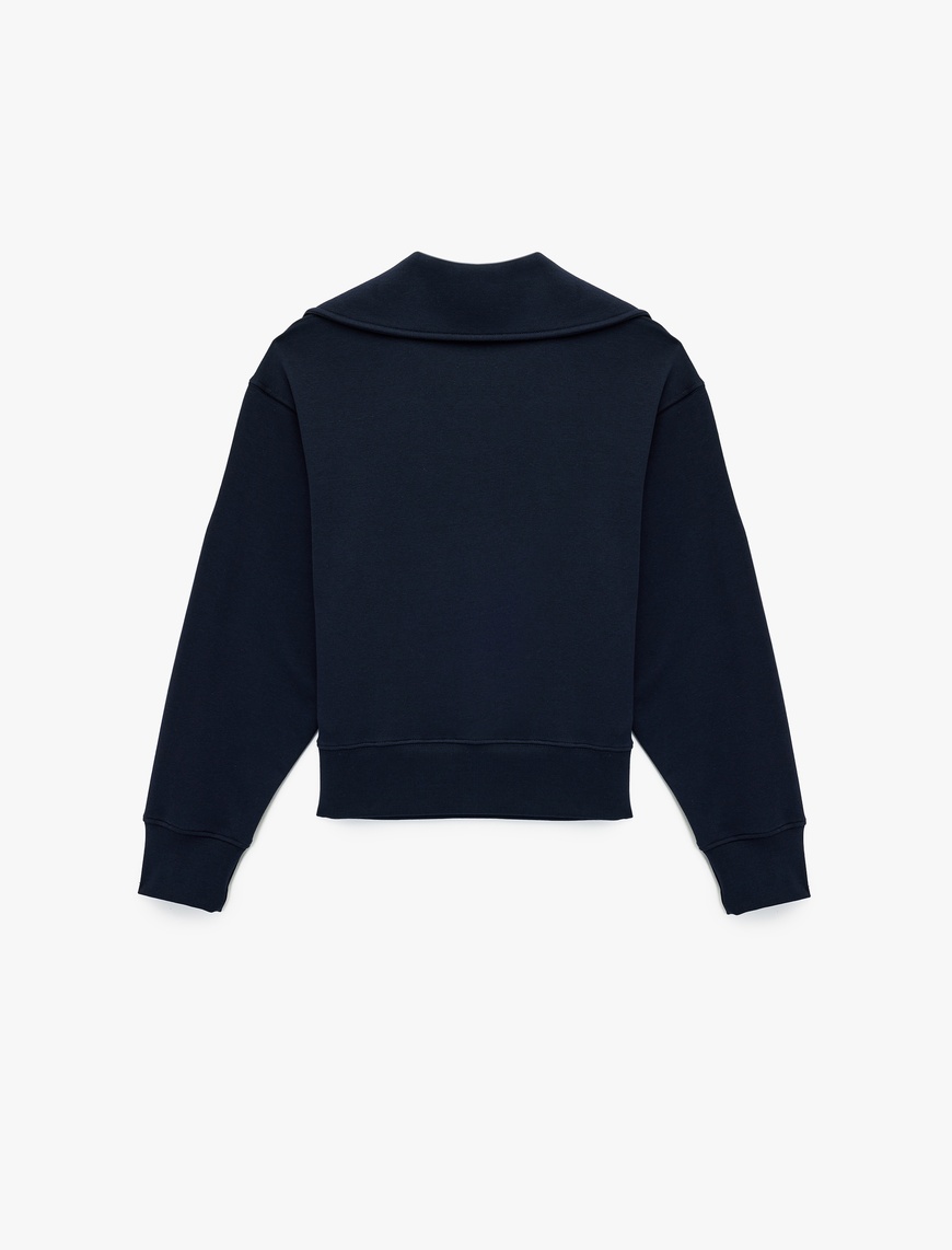   Regular Fit Üç İplik Uzun Kollu Polo Yaka Sweatshirt