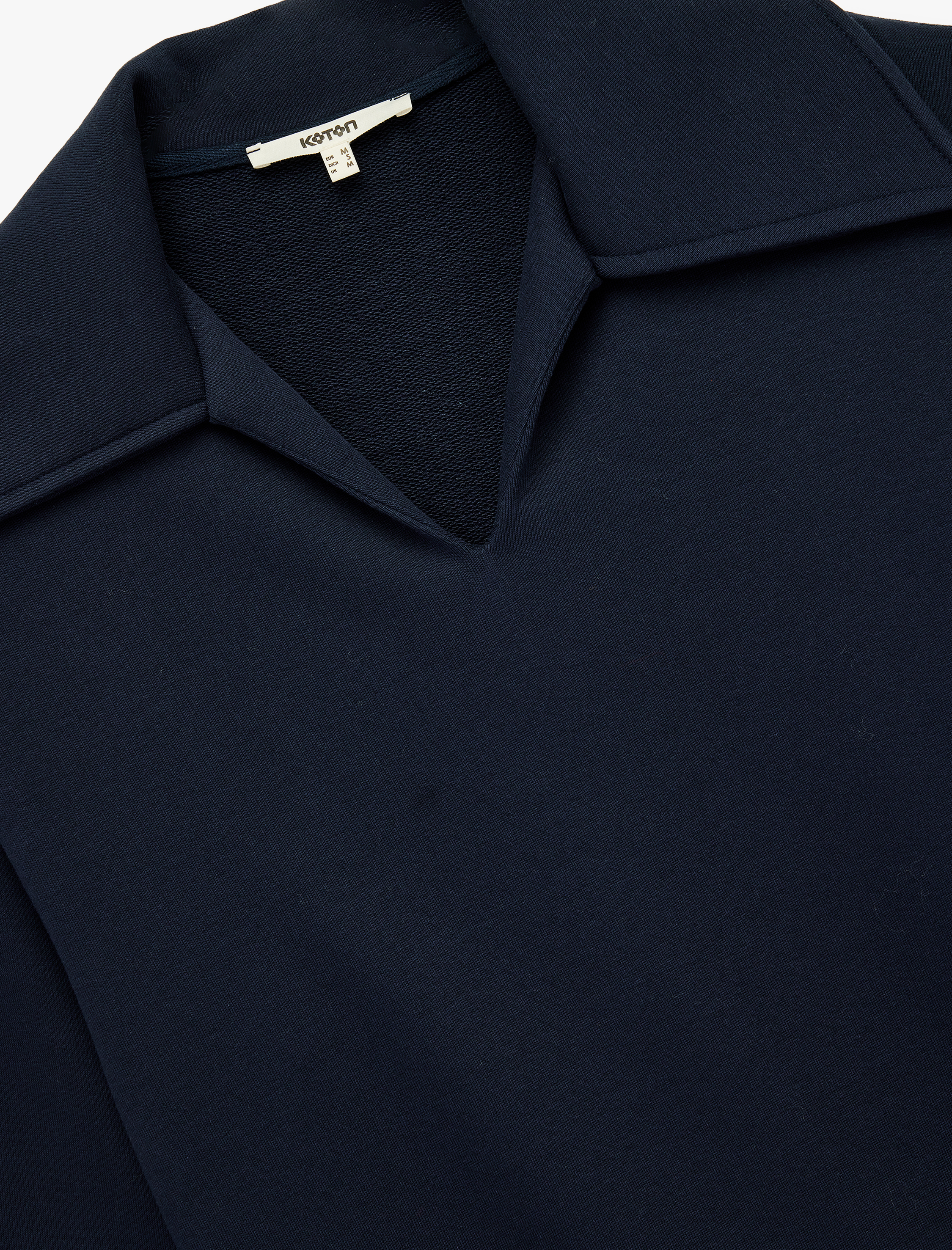   Regular Fit Üç İplik Uzun Kollu Polo Yaka Sweatshirt