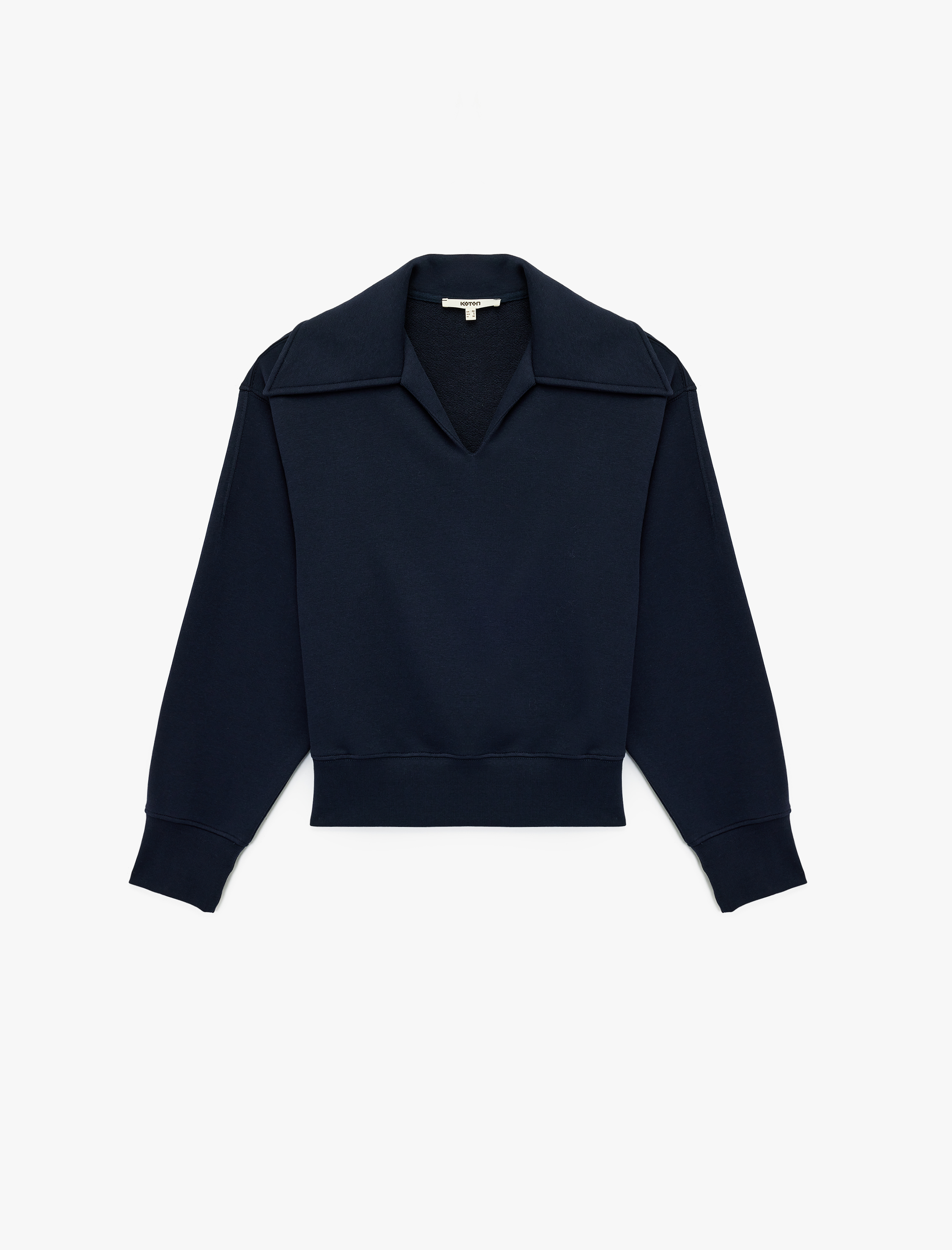   Regular Fit Üç İplik Uzun Kollu Polo Yaka Sweatshirt