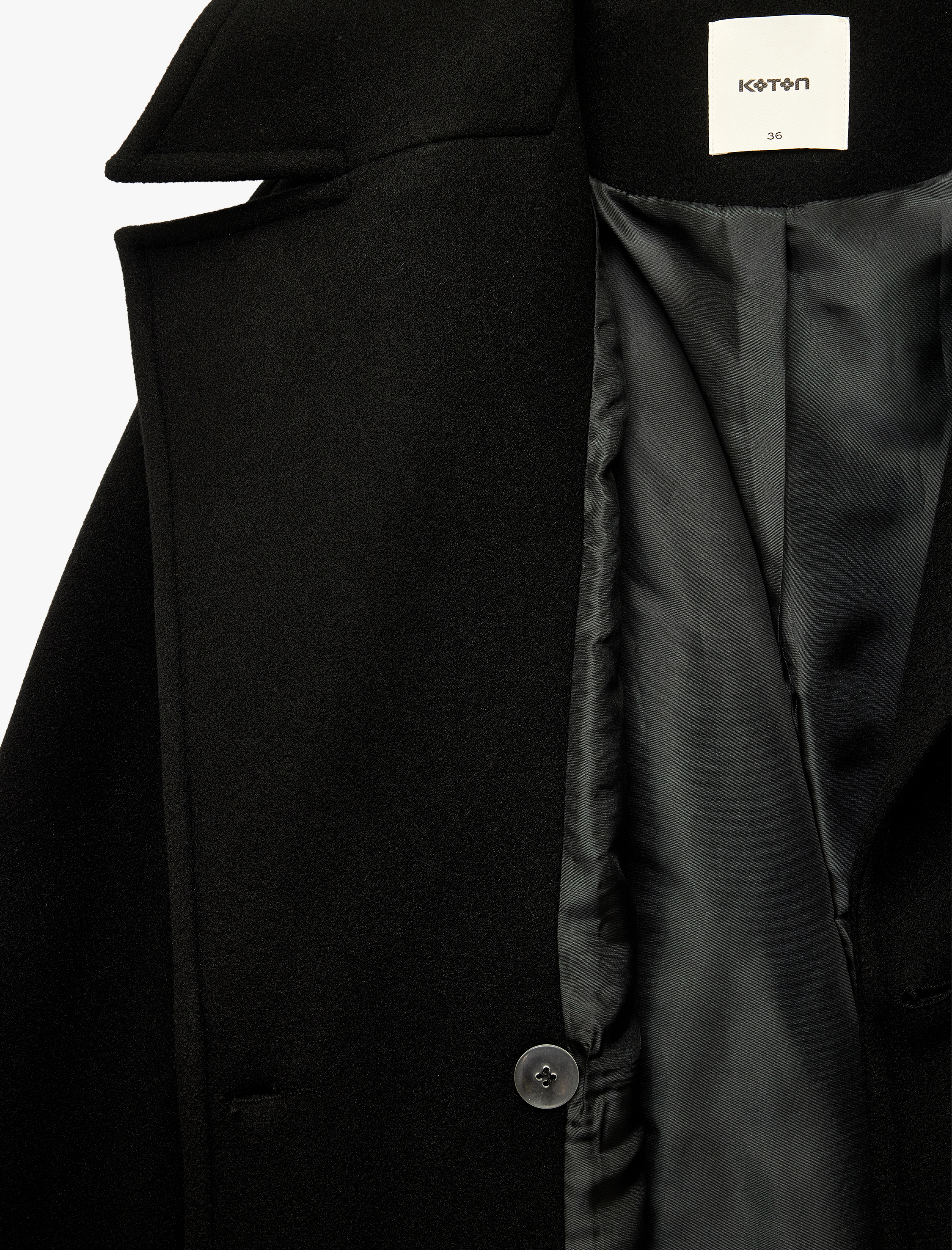   Cepli Düğmeli Kruvaze Uzun Kollu Kısa Kaşe Kaban