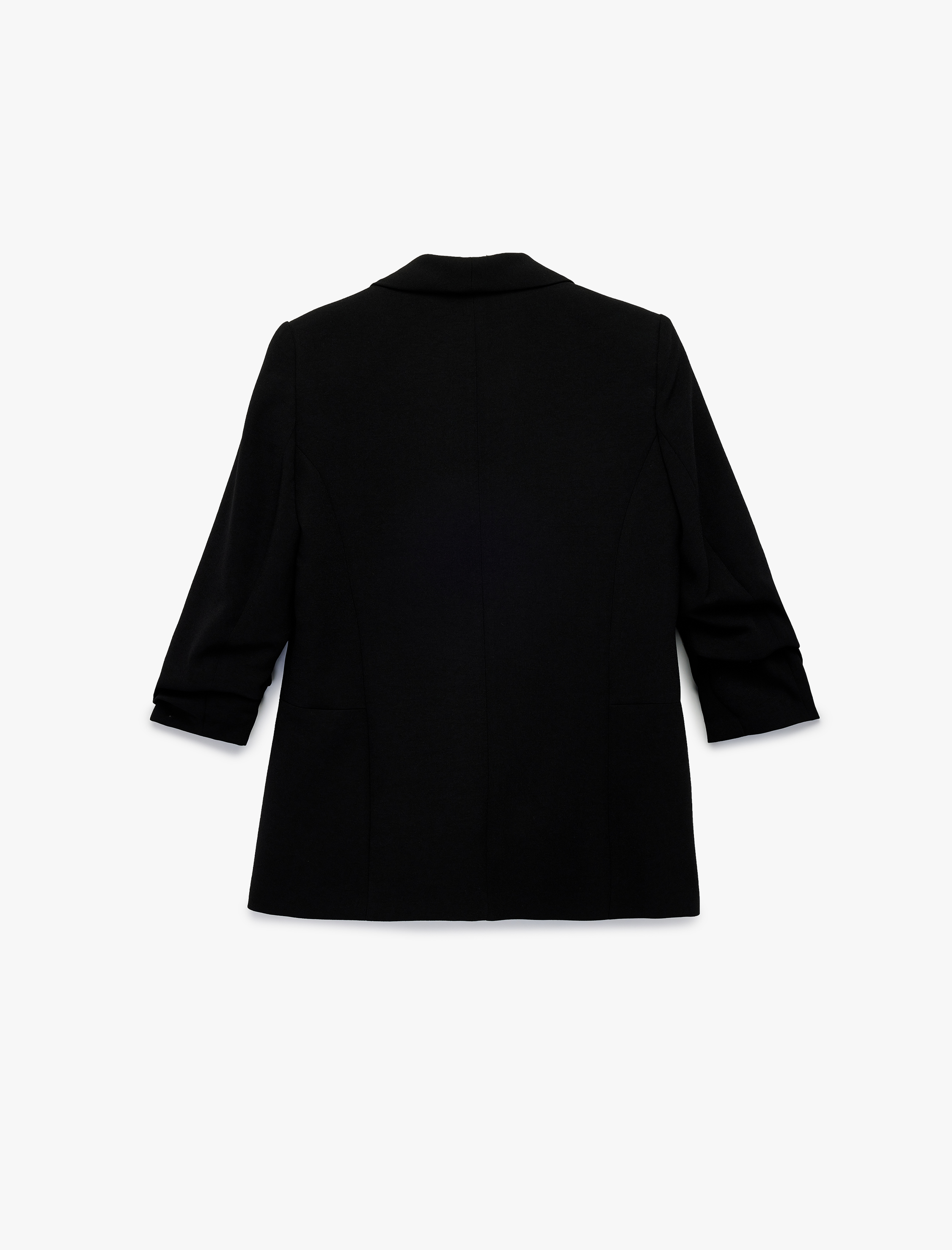   Krep Kumaş Regular Fit Şal Yaka 3/4 Kollu Blazer Ceket