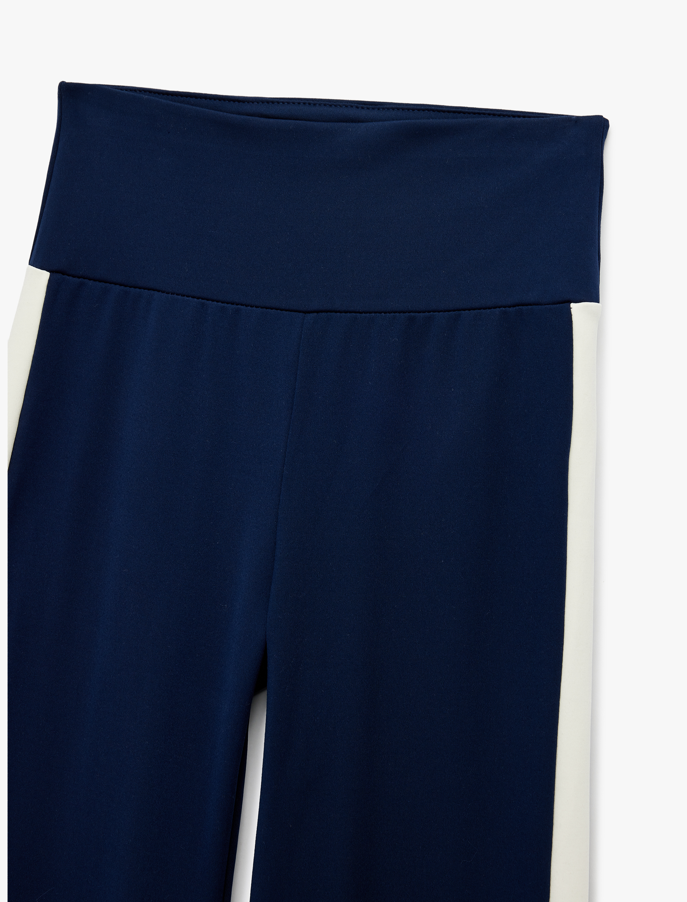   İspanyol Paça Şerit Detaylı İnterlok Kumaş Spor Tayt