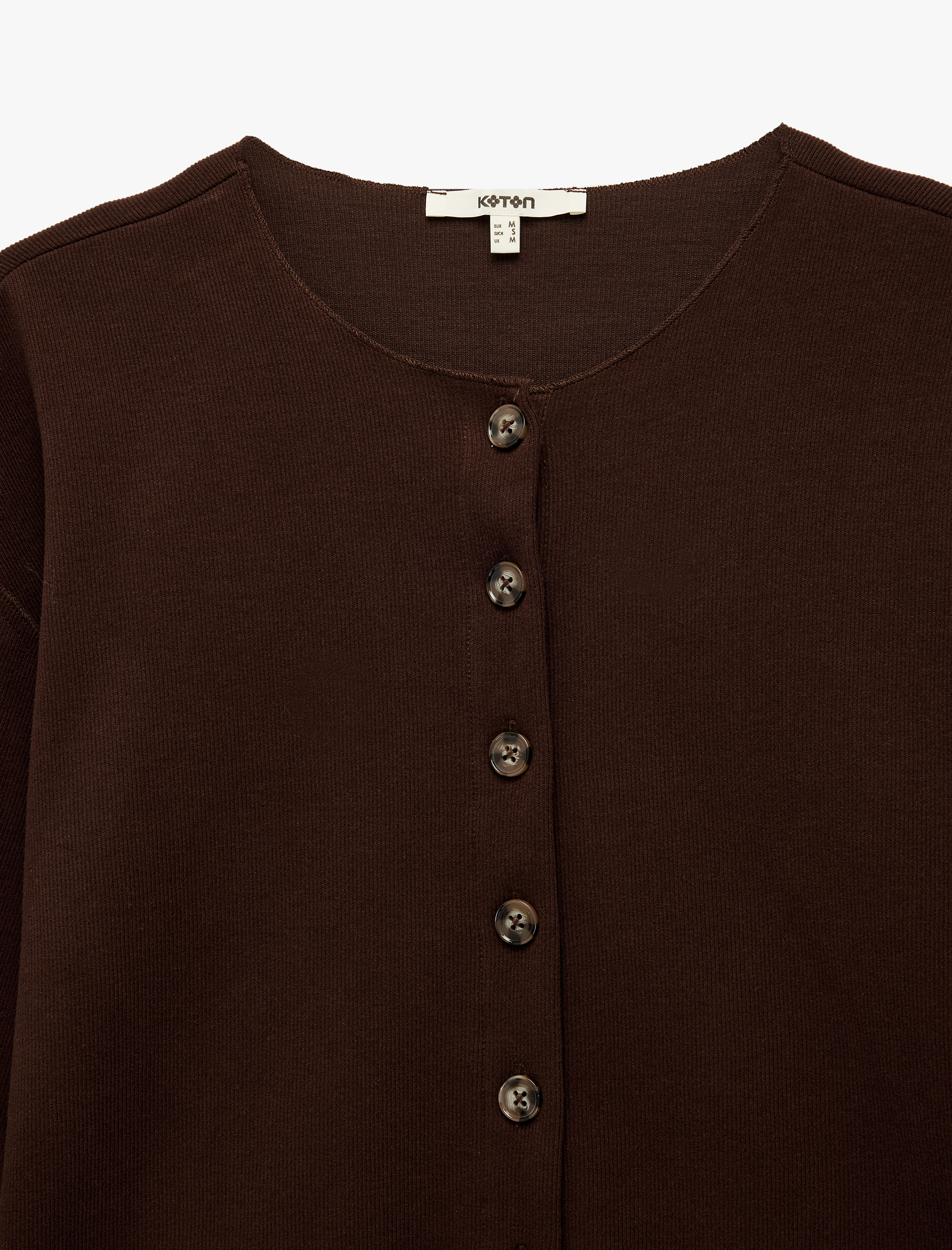   Uzun Kollu Bisiklet Yaka Düğmeli Triko Hırka