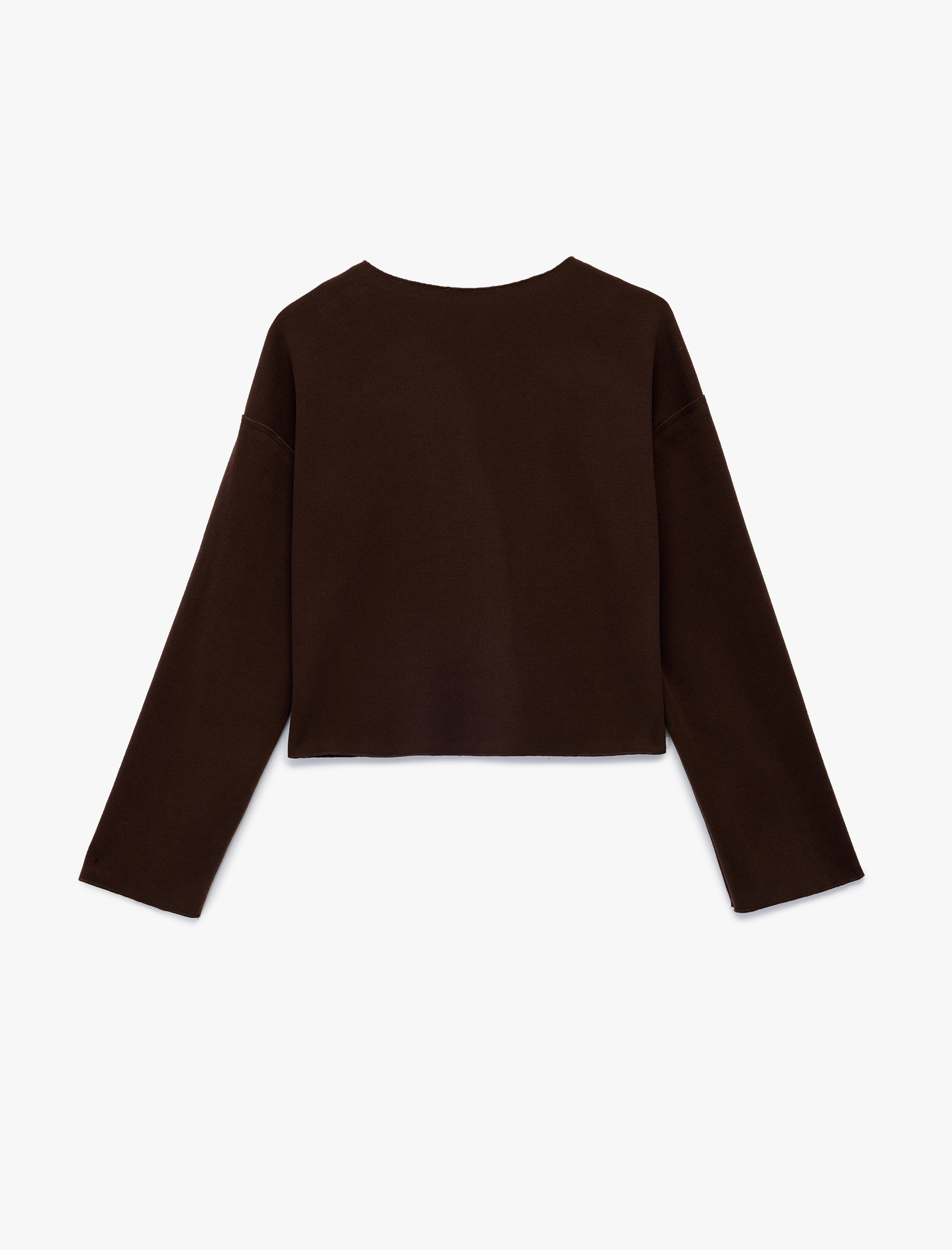   Uzun Kollu Bisiklet Yaka Düğmeli Triko Hırka