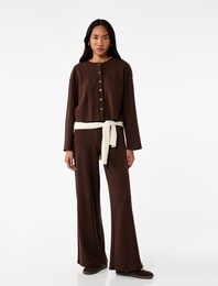 Modal Kumaş Düz Geniş Paça Kumaş Pantolon