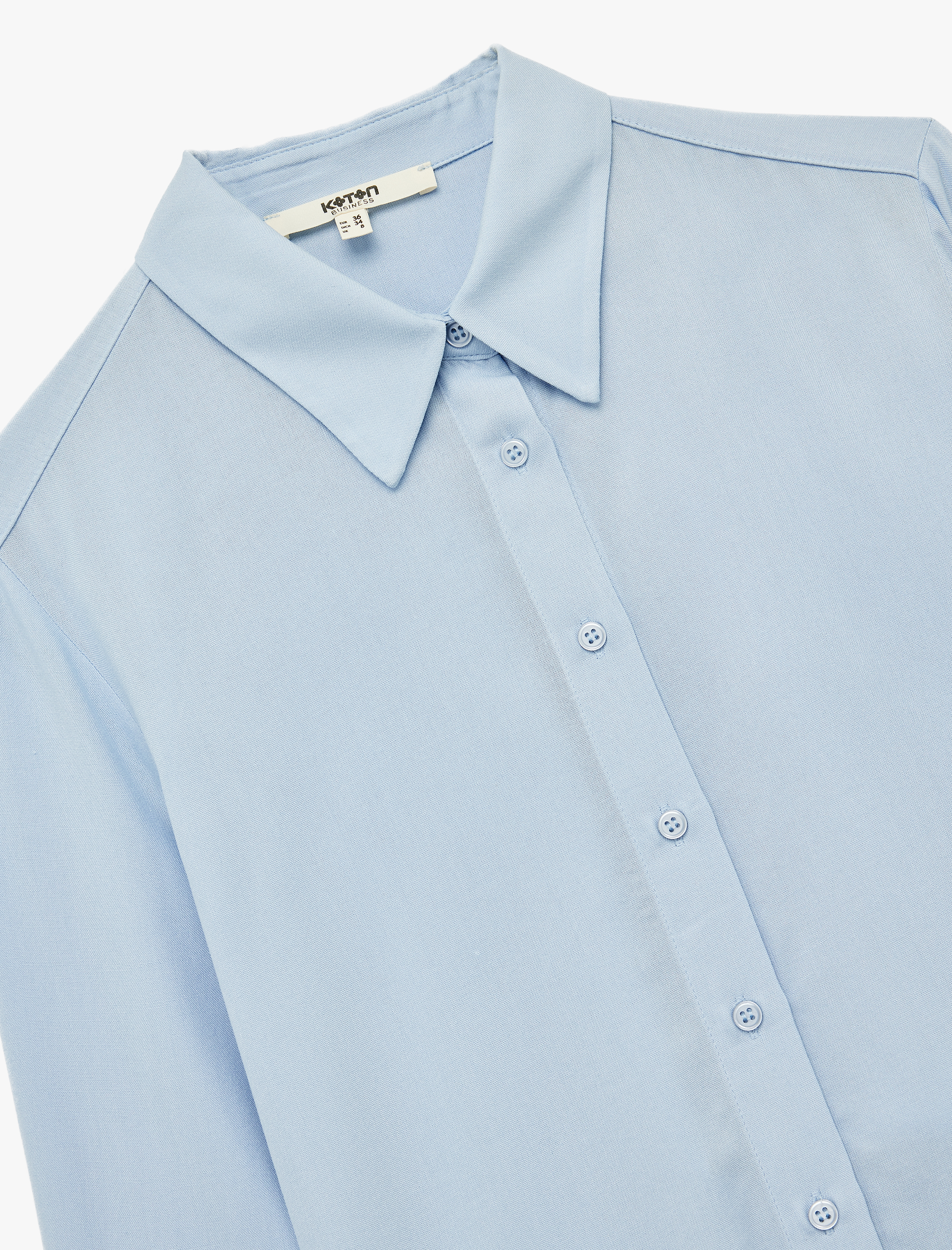   Regular Fit Uzun Kollu Klasik Yaka Viskon Gömlek