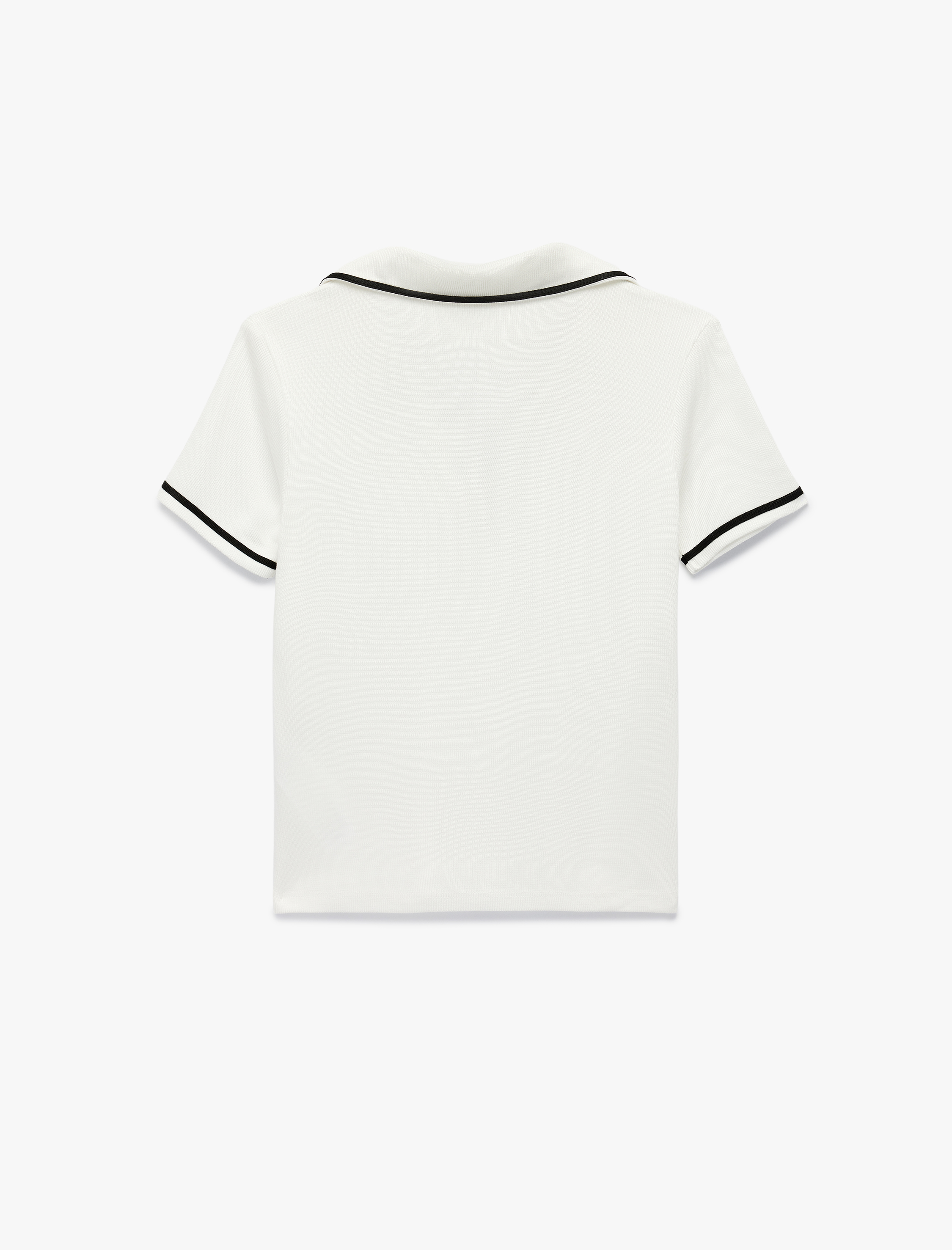 Viskon Kumaş Çizgili Slim Fit Kısa Kollu Polo Yaka Tişört
