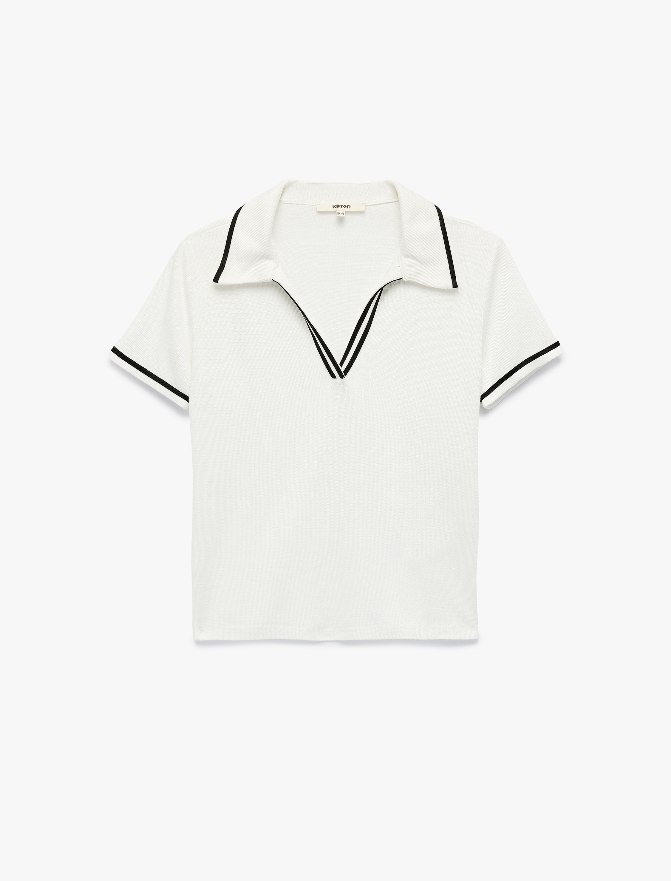 Viskon Kumaş Çizgili Slim Fit Kısa Kollu Polo Yaka Tişört