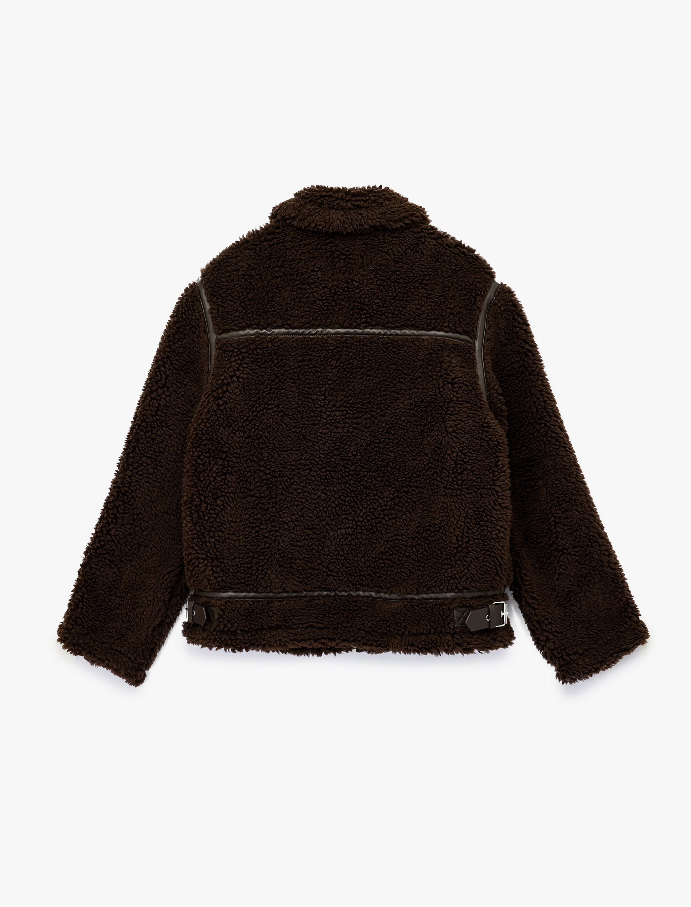   Suni Süet Astarlı Uzun Kollu Cepli Fermuarlı Kısa Peluş Kaban