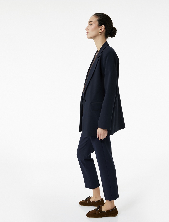  Regular Fit Yüksek Bel Cigarette Kumaş Pantolon