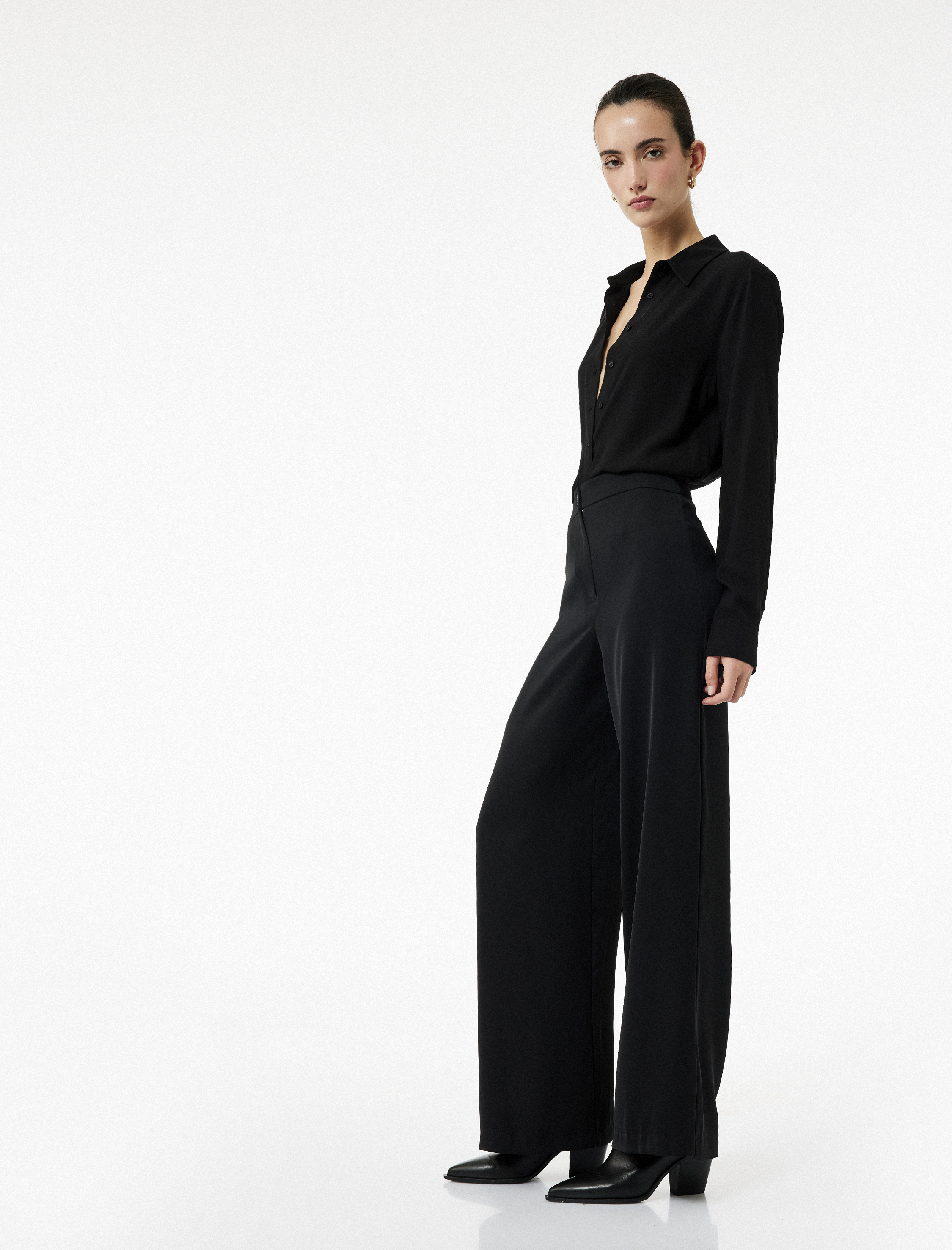   Yüksek Bel Geniş Paça Palazzo Pantolon