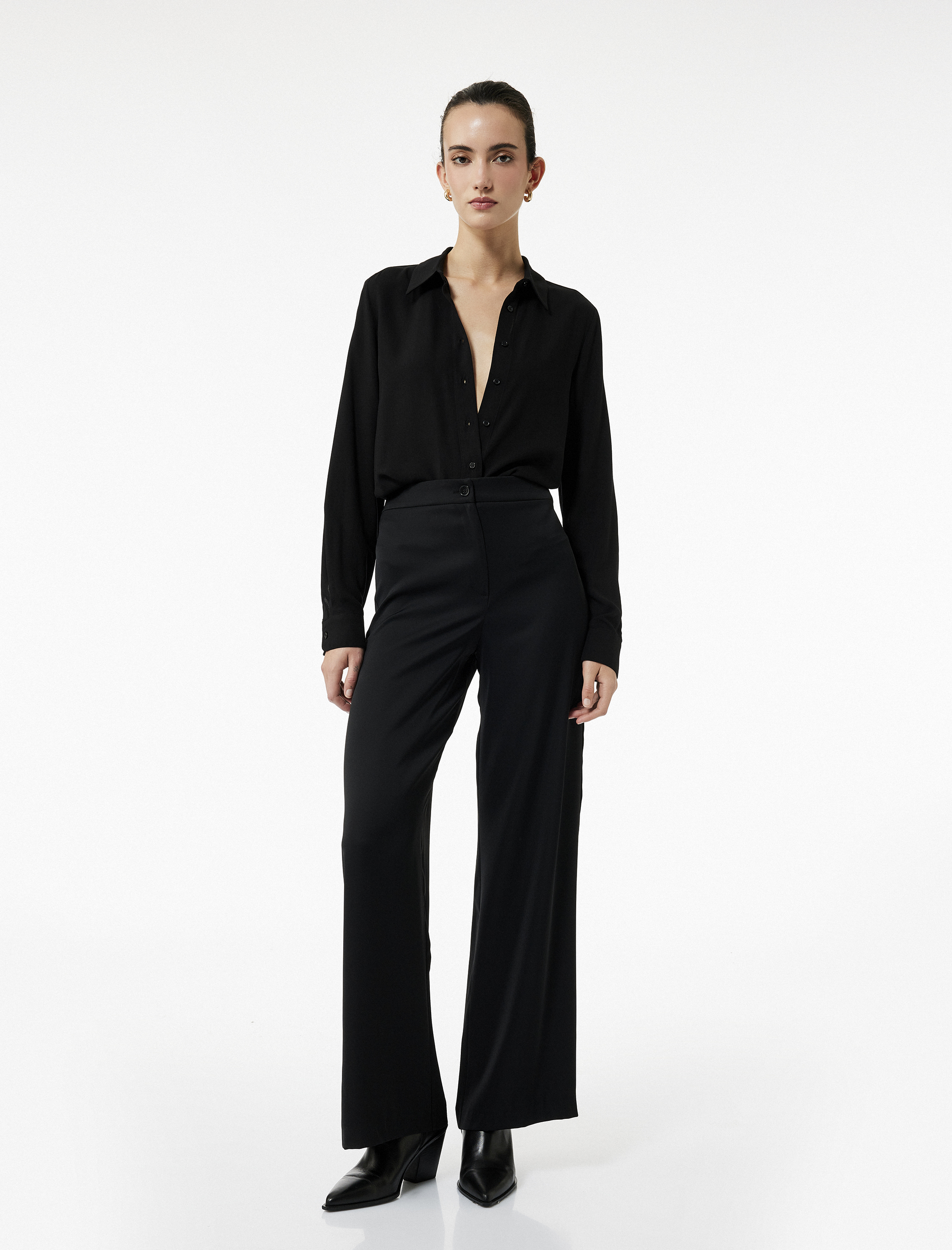   Yüksek Bel Geniş Paça Palazzo Pantolon