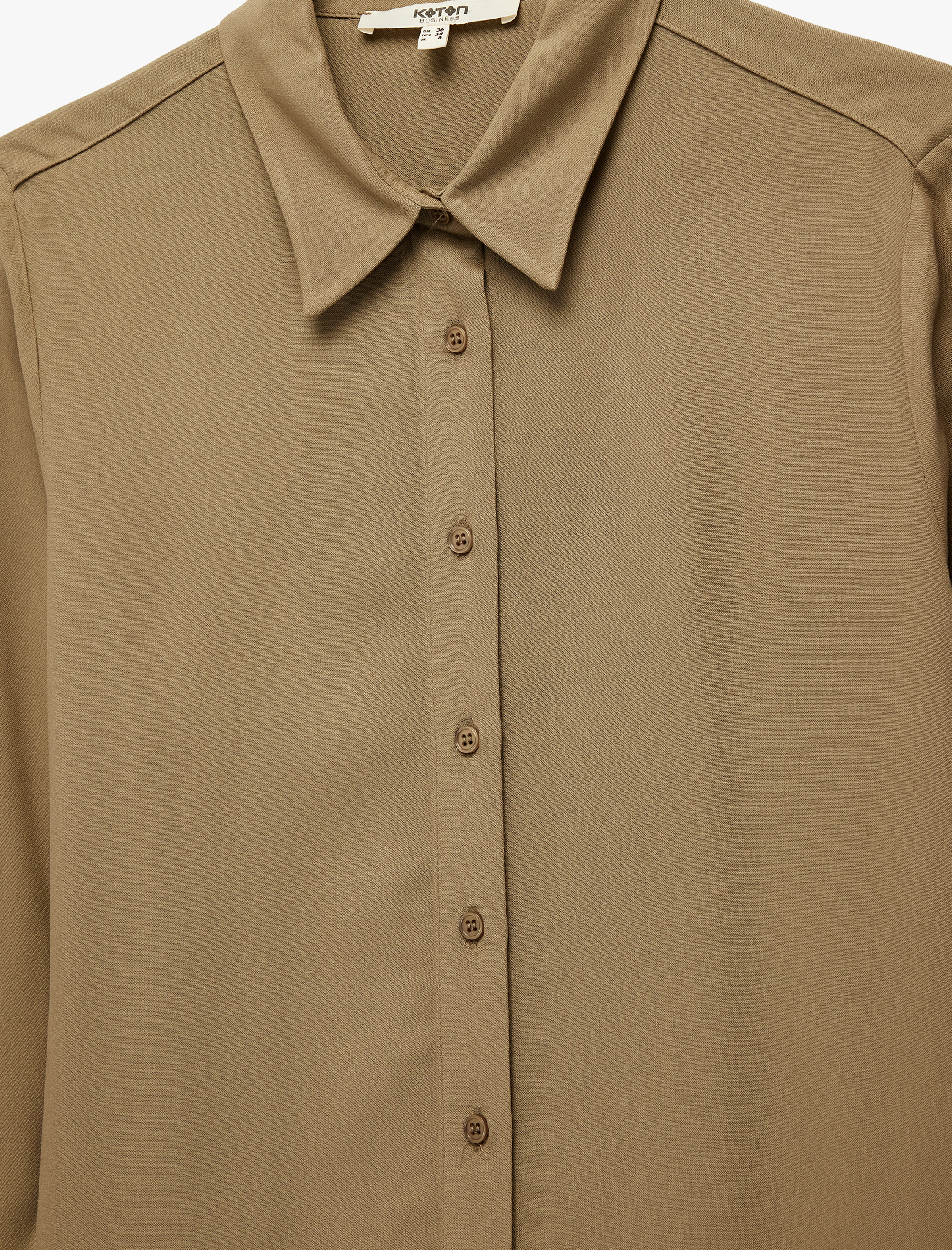   Regular Fit Uzun Kollu Klasik Yaka Viskon Gömlek