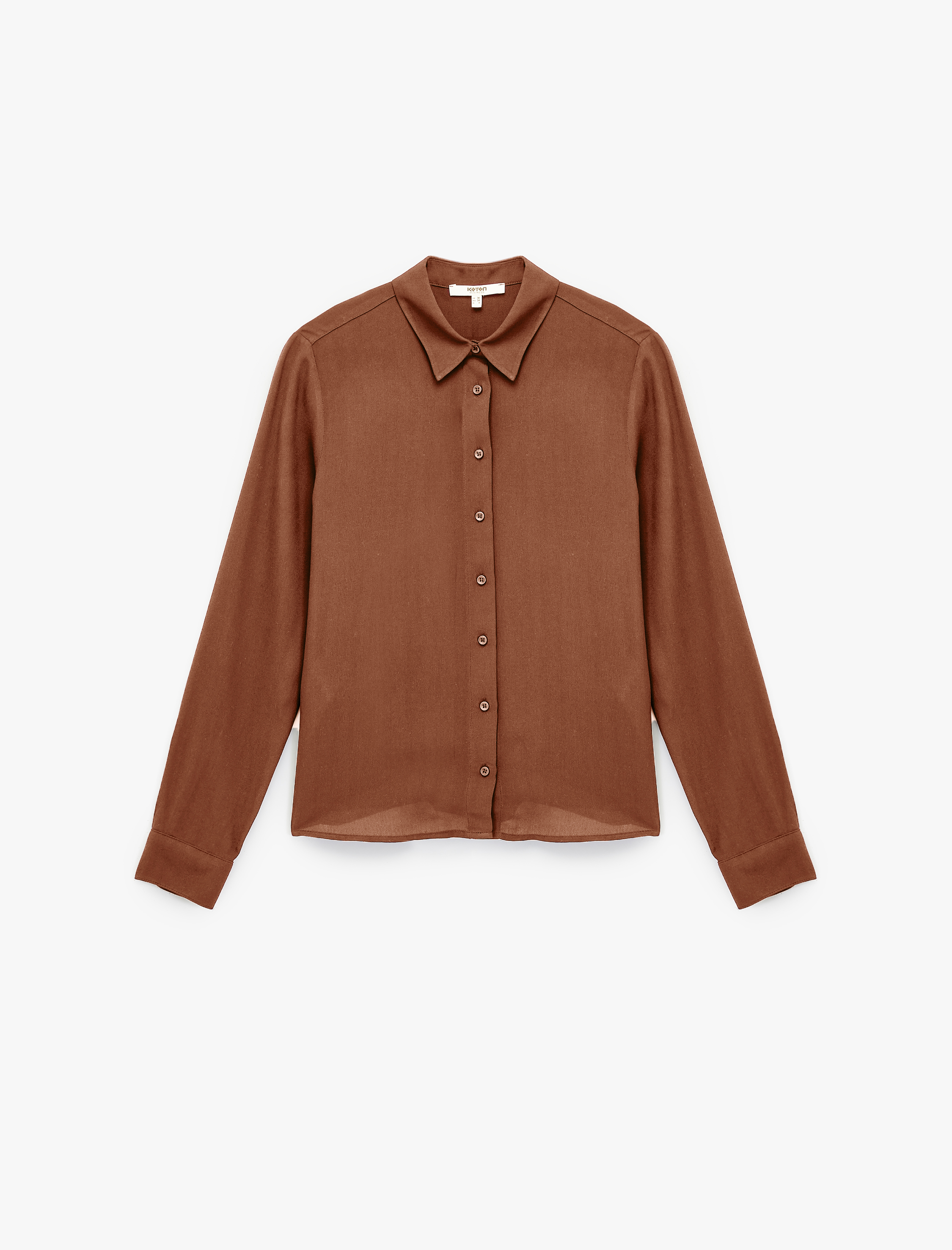   Regular Fit Uzun Kollu Klasik Yaka Viskon Gömlek