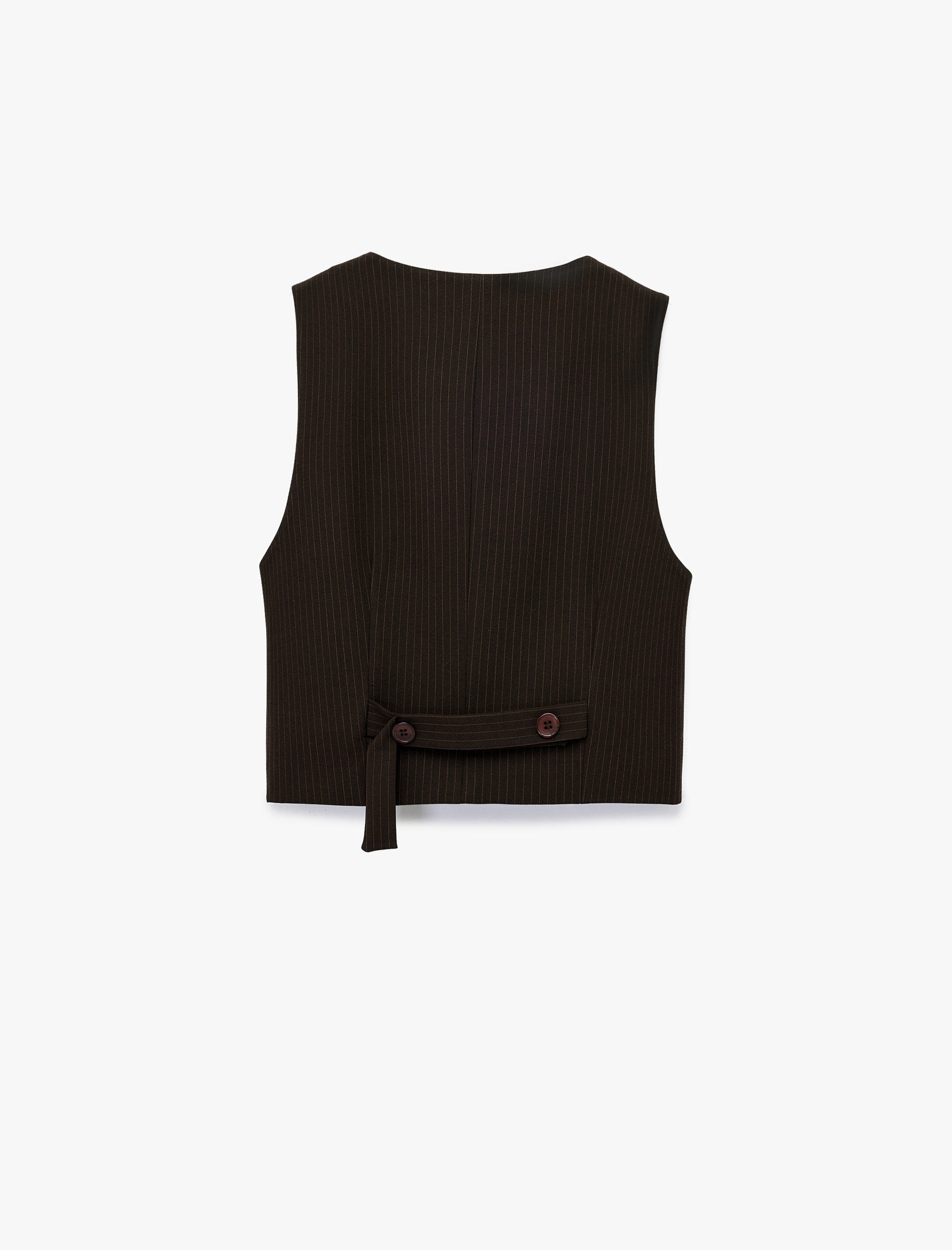   Kruvaze Düğmeli Asimetrik Kesim Blazer Yelek