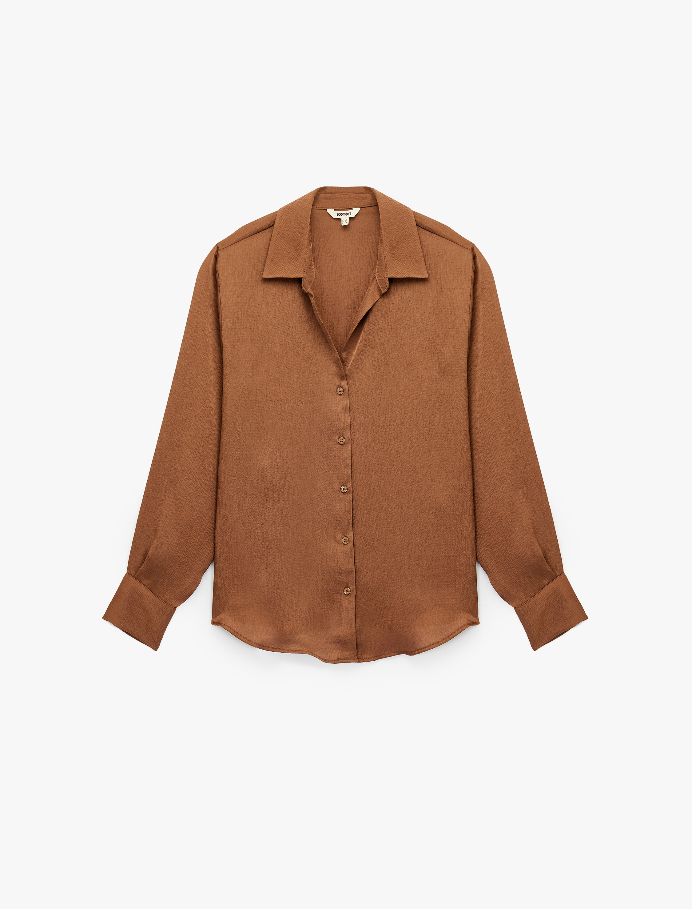   Regular Fit Uzun Kollu Klasik Yaka Saten Gömlek